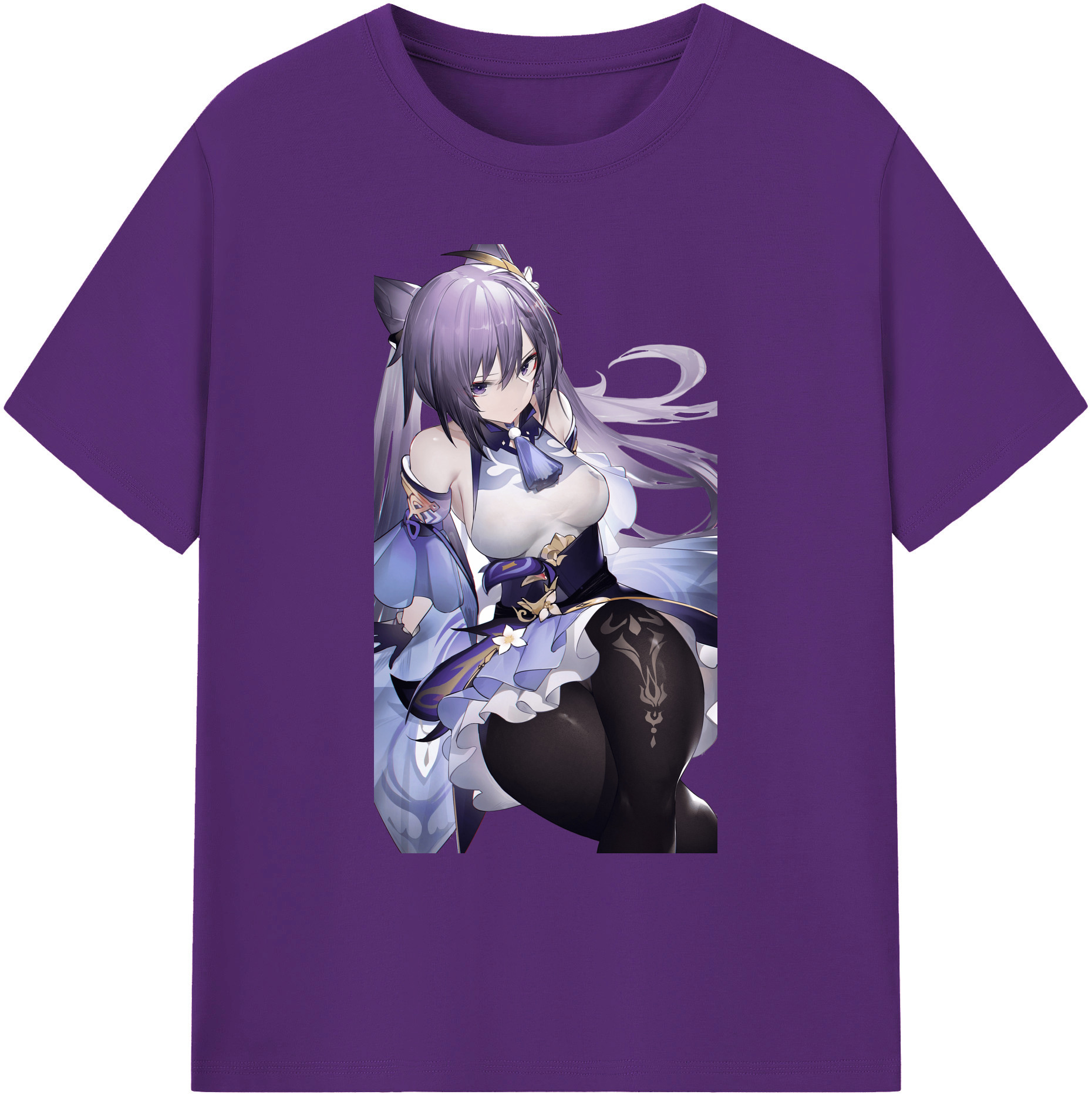 げんし神 刻晴 こくせい genshin Kokusei 綿100％ メンズ半袖Tシャツ｜肌触りやわらか＆通気性