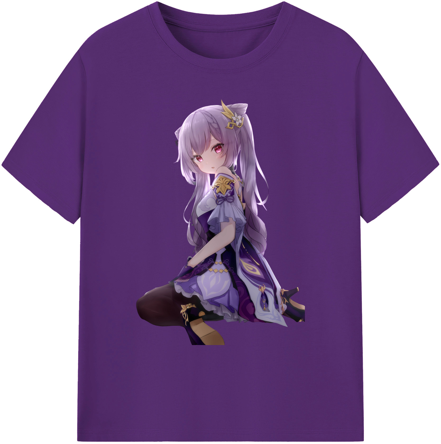 げんし神 刻晴 こくせい genshin Kokusei 綿100％ メンズ半袖Tシャツ｜肌触りやわらか＆通気性