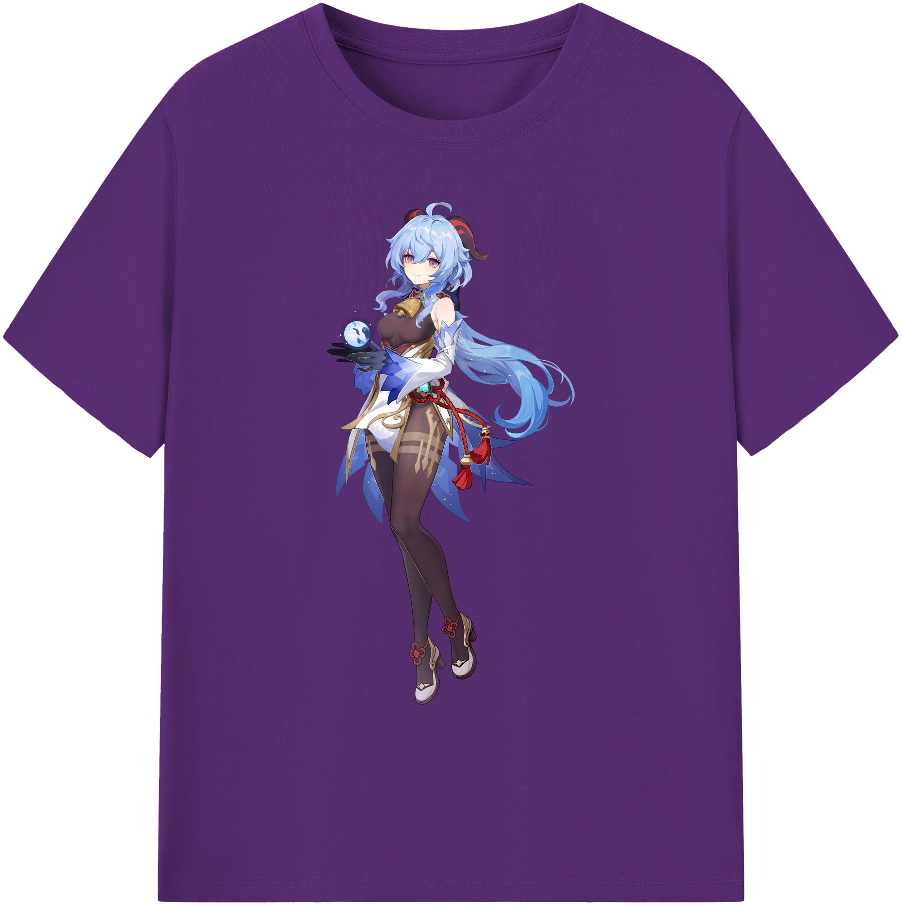 げんし神 甘雨 かんう genshin Ganyu 綿100％ メンズ半袖Tシャツ｜肌触りやわらか＆通気性