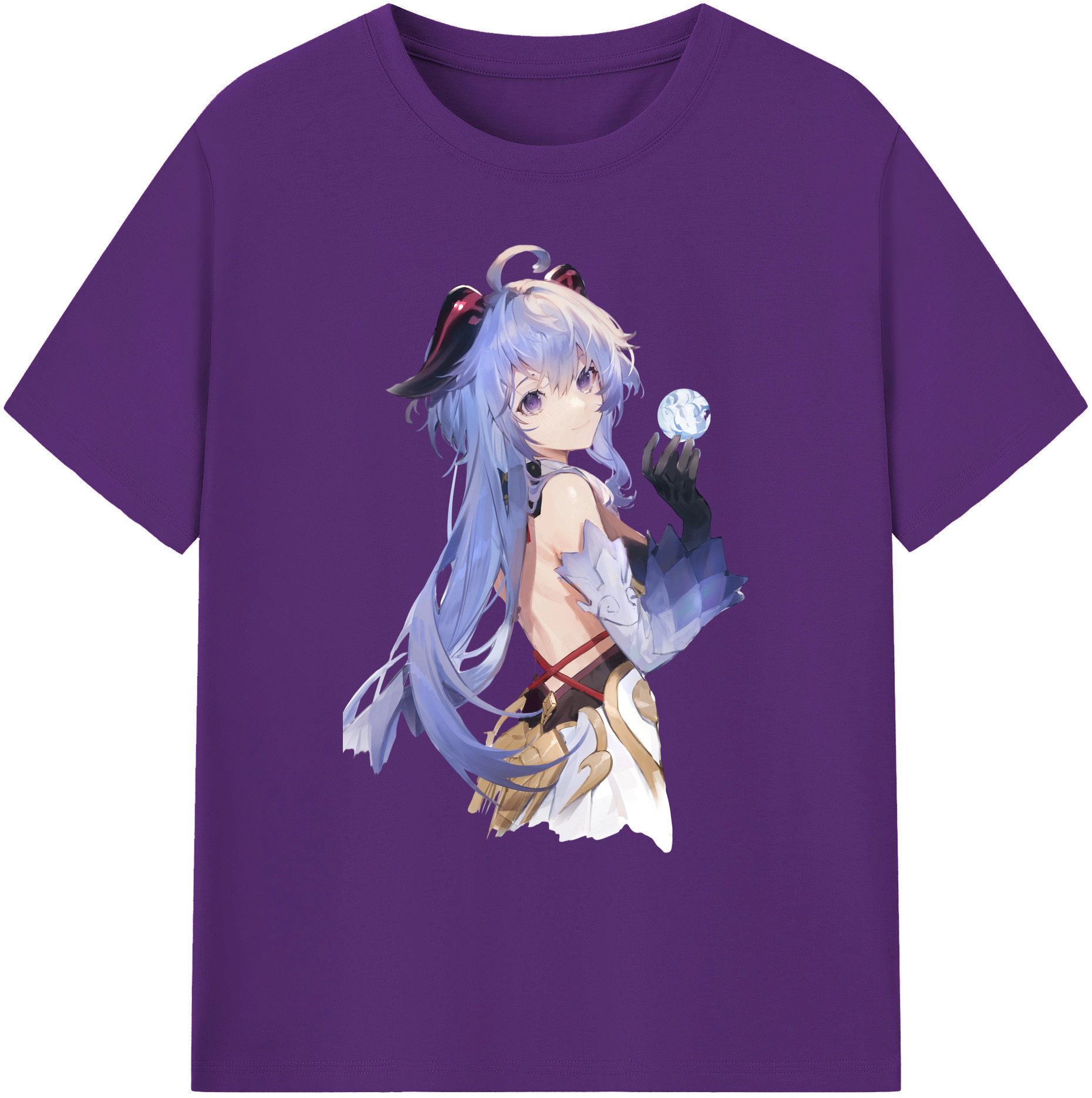 げんし神 甘雨 かんう genshin Ganyu 綿100％ メンズ半袖Tシャツ｜肌触りやわらか＆通気性