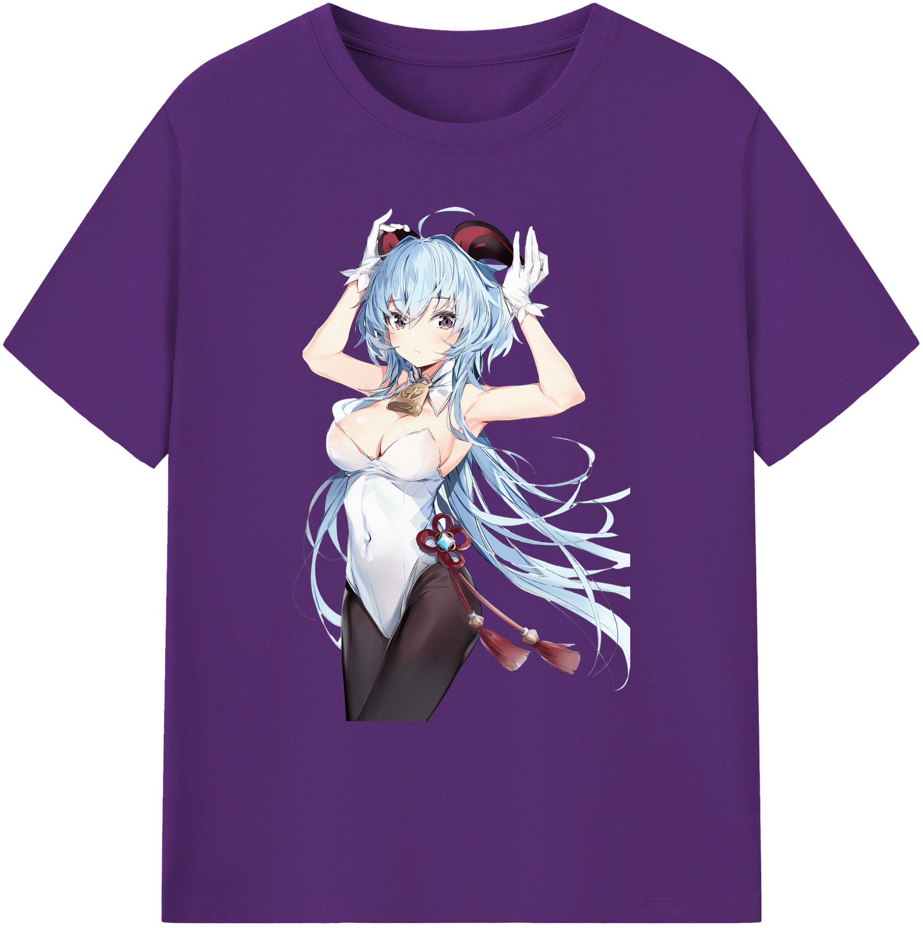 げんし神 甘雨 かんう genshin Ganyu 綿100％ メンズ半袖Tシャツ｜肌触りやわらか＆通気性