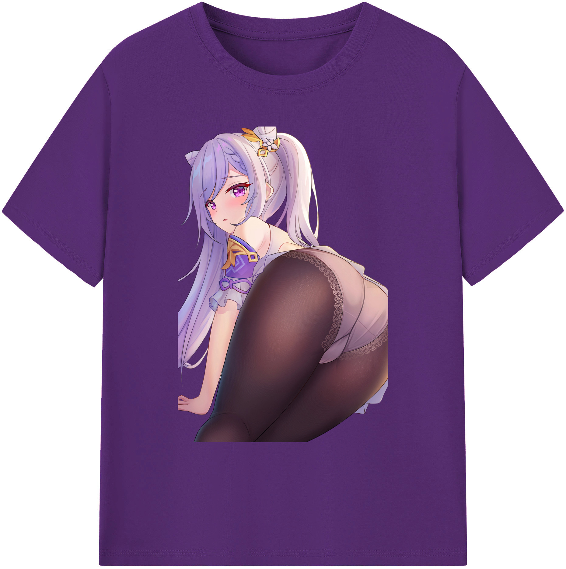げんし神 刻晴 こくせい genshin Kokusei 綿100％ メンズ半袖Tシャツ｜肌触りやわらか＆通気性