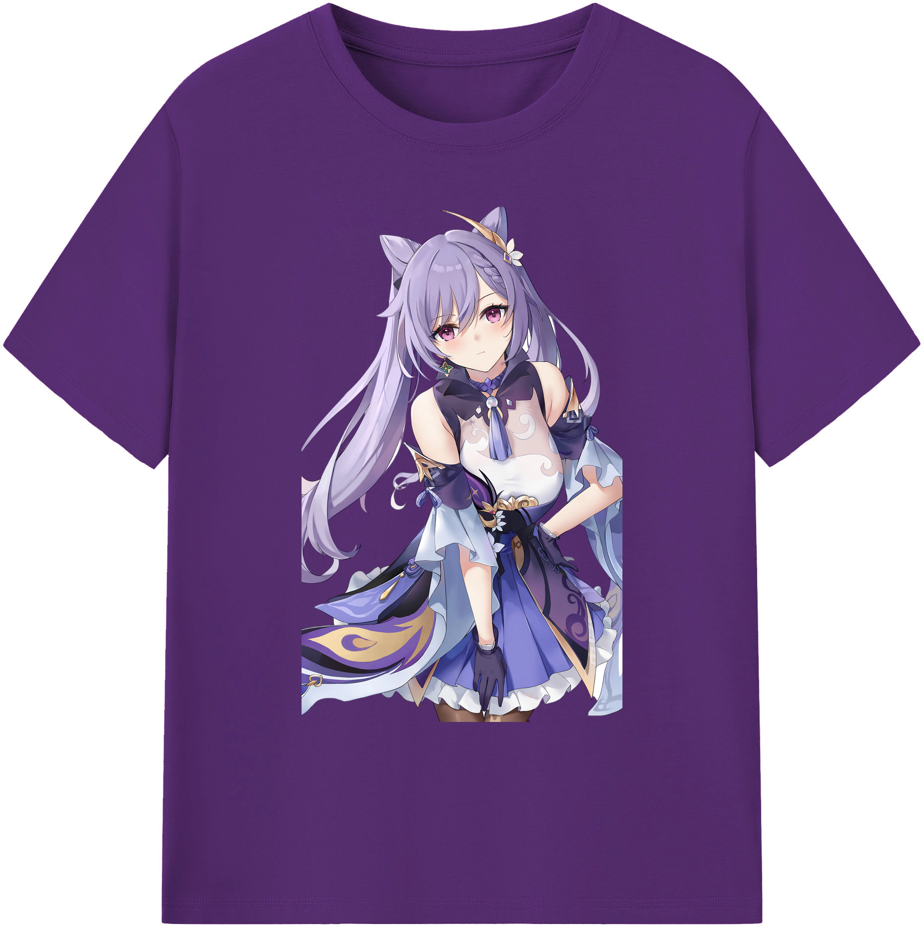 げんし神 刻晴 こくせい genshin Kokusei 綿100％ メンズ半袖Tシャツ｜肌触りやわらか＆通気性