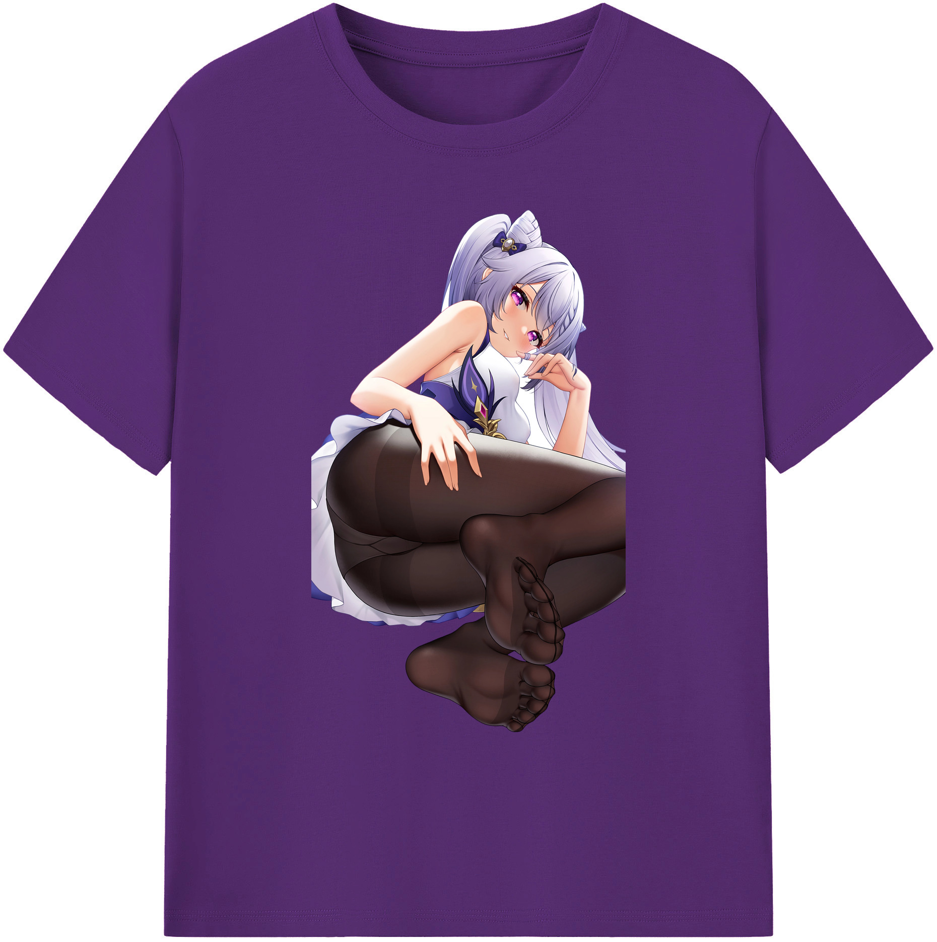 げんし神 刻晴 こくせい genshin Kokusei 綿100％ メンズ半袖Tシャツ｜肌触りやわらか＆通気性