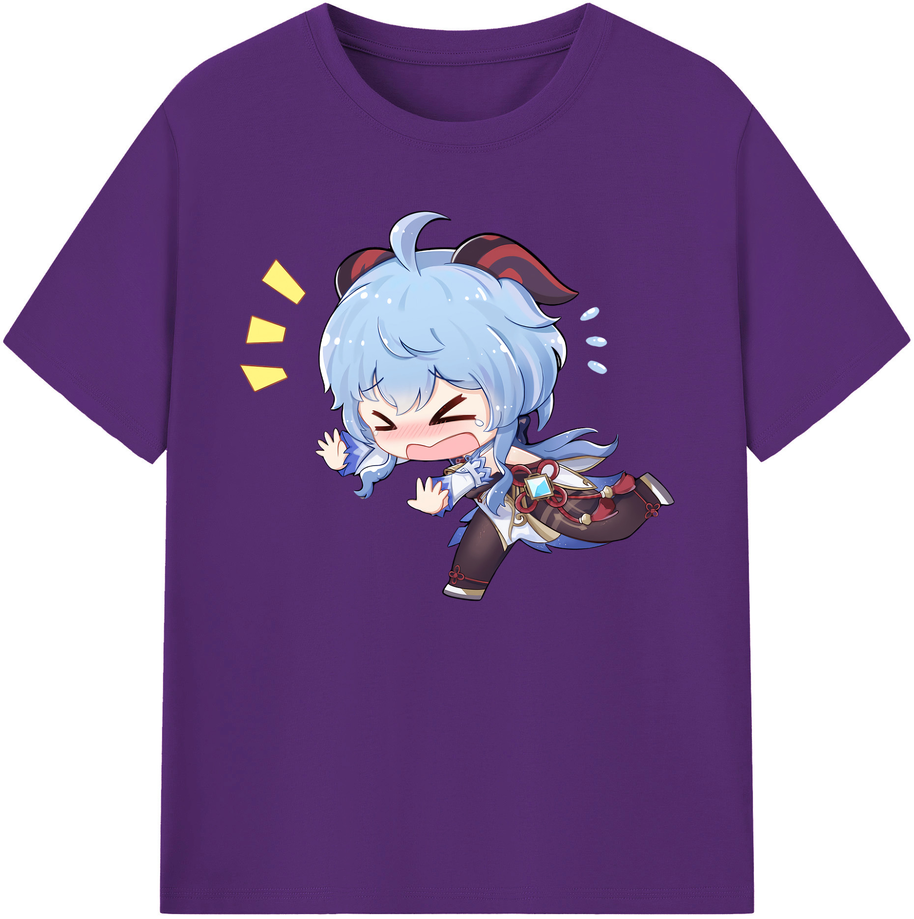 げんし神 甘雨 かんう genshin Ganyu 綿100％ メンズ半袖Tシャツ｜肌触りやわらか＆通気性