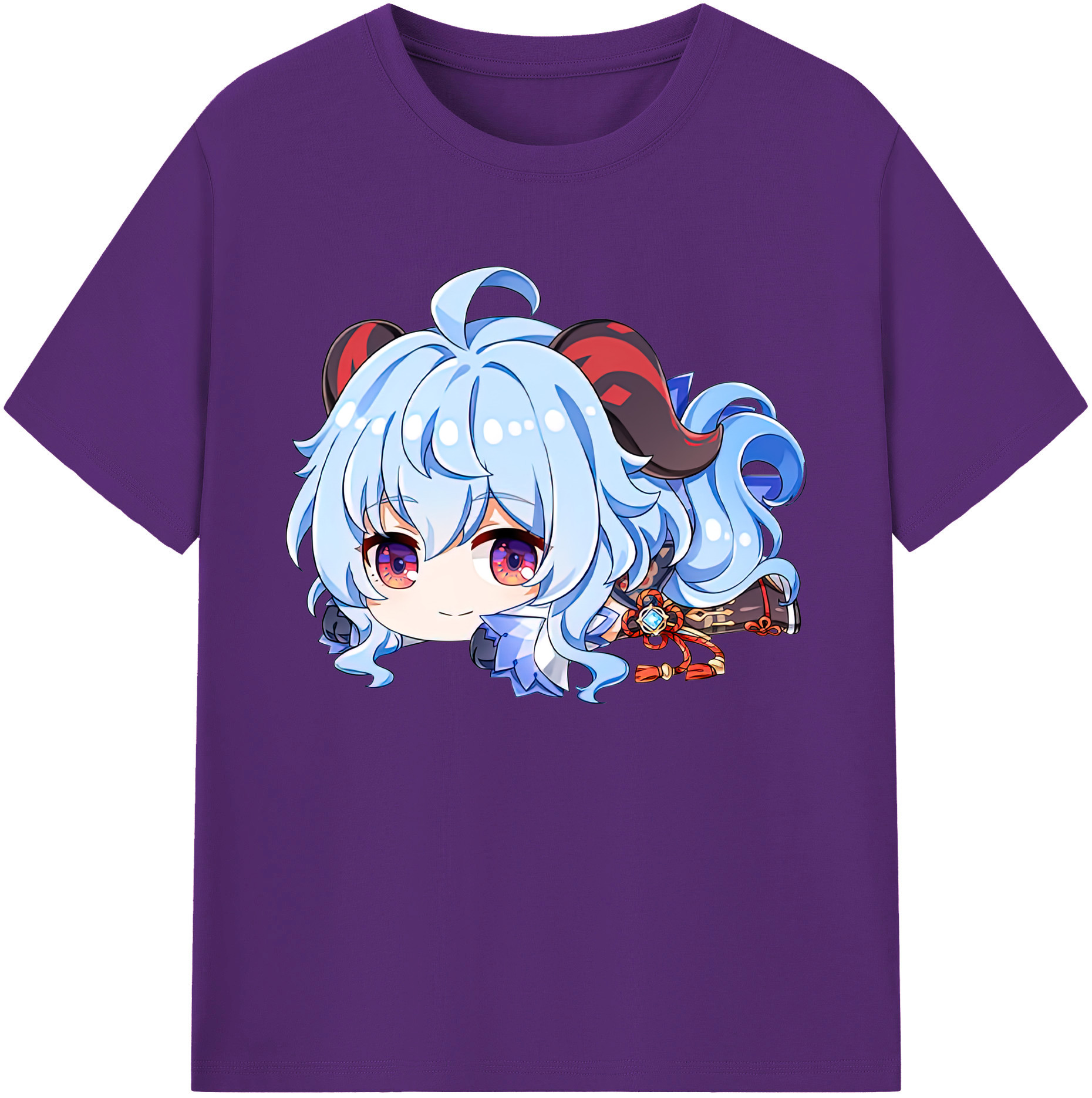 げんし神 甘雨 かんう genshin Ganyu 綿100％ メンズ半袖Tシャツ｜肌触りやわらか＆通気性