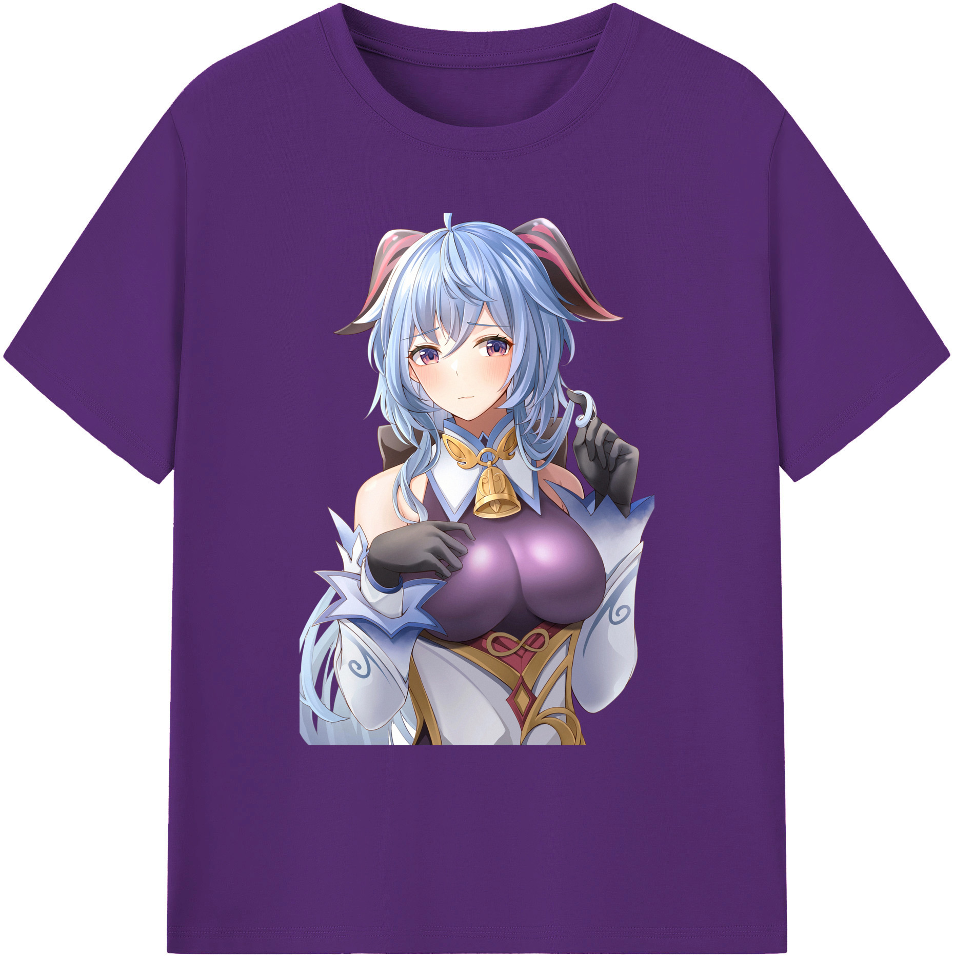 げんし神 甘雨 かんう genshin Ganyu 綿100％ メンズ半袖Tシャツ｜肌触りやわらか＆通気性