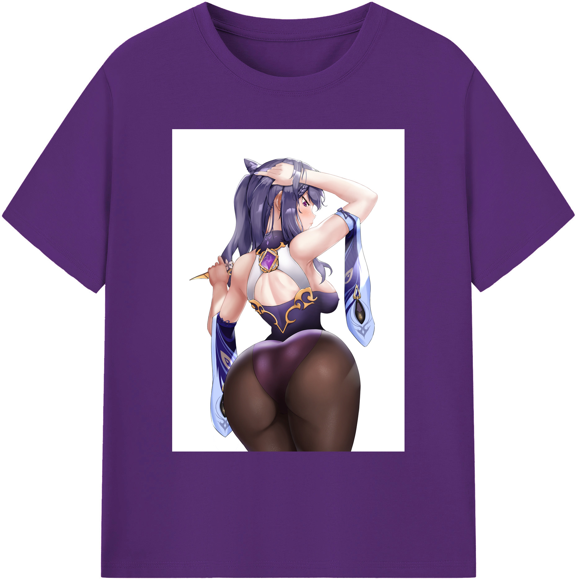 げんし神 刻晴 こくせい genshin Kokusei 綿100％ メンズ半袖Tシャツ｜肌触りやわらか＆通気性