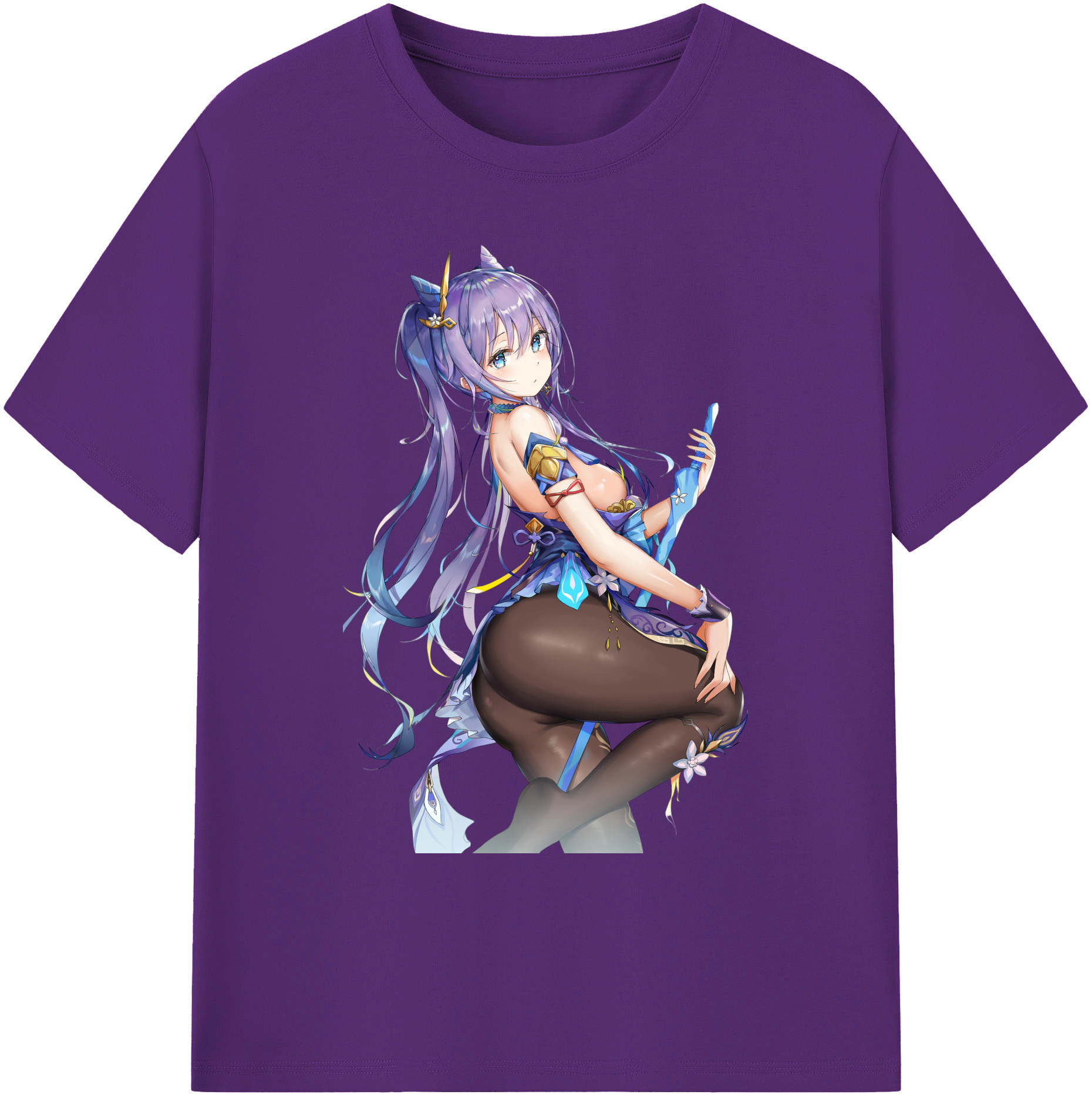 げんし神 刻晴 こくせい genshin Kokusei 綿100％ メンズ半袖Tシャツ｜肌触りやわらか＆通気性