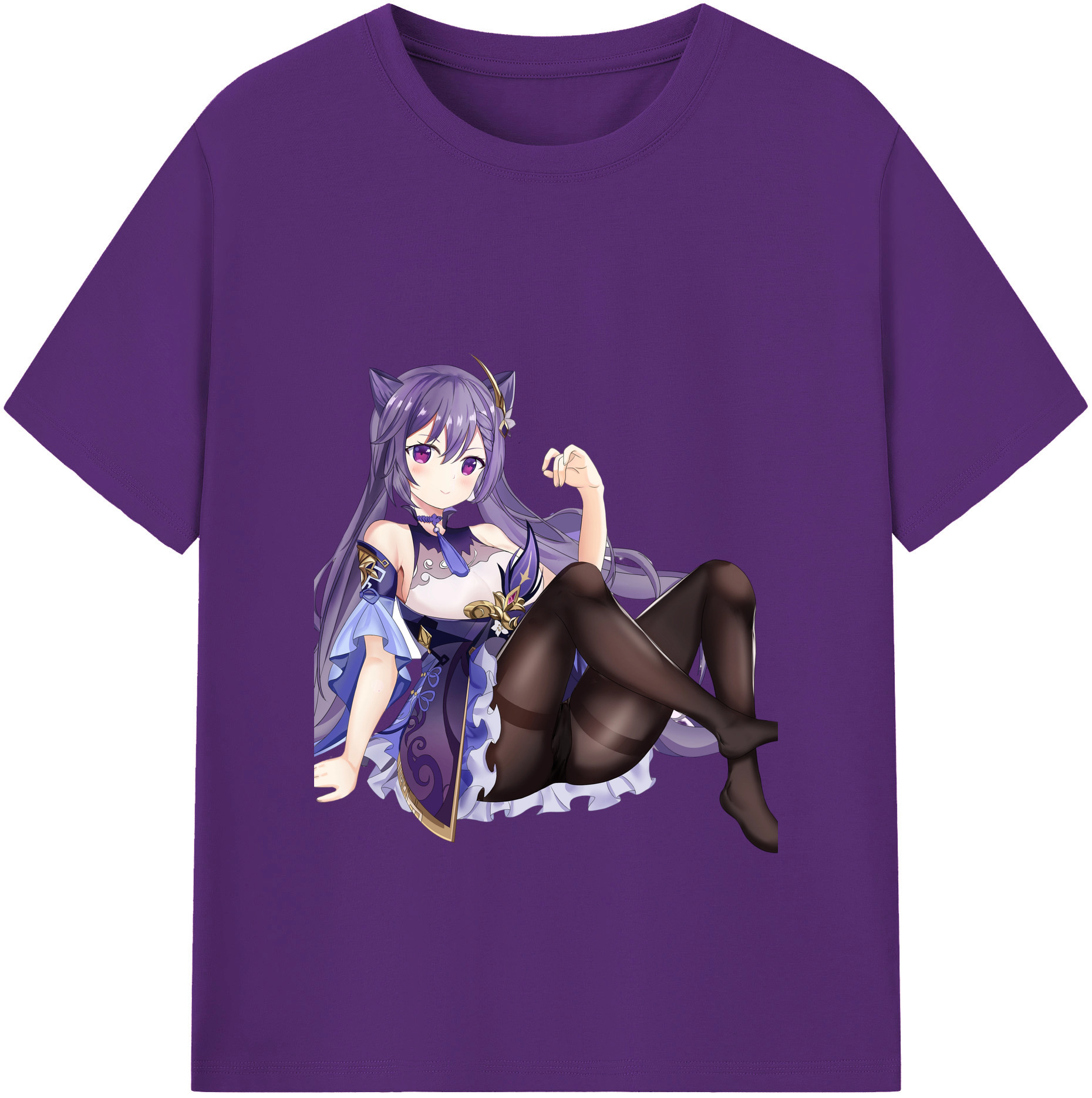 げんし神 刻晴 こくせい genshin Kokusei 綿100％ メンズ半袖Tシャツ｜肌触りやわらか＆通気性