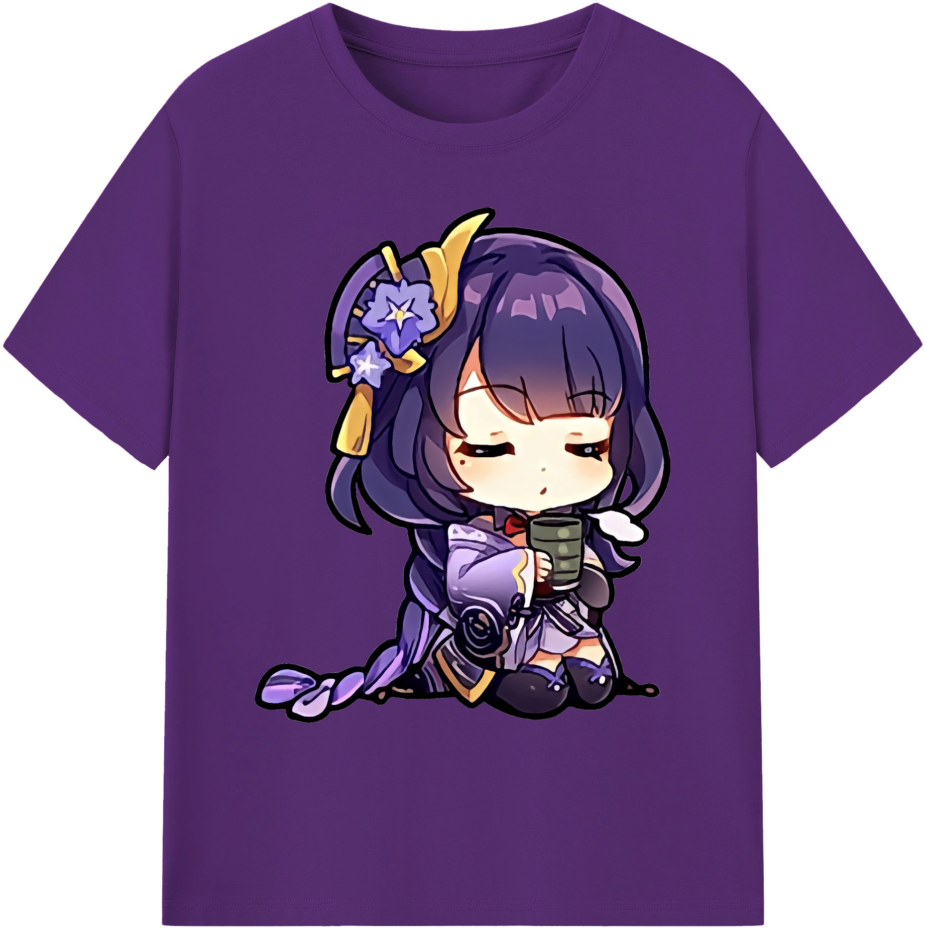 げんし神 雷電将軍 らいでんしょうぐん genshin Raiden Shogun 綿100％ メンズ半袖Tシャツ｜肌触りやわらか＆通気性