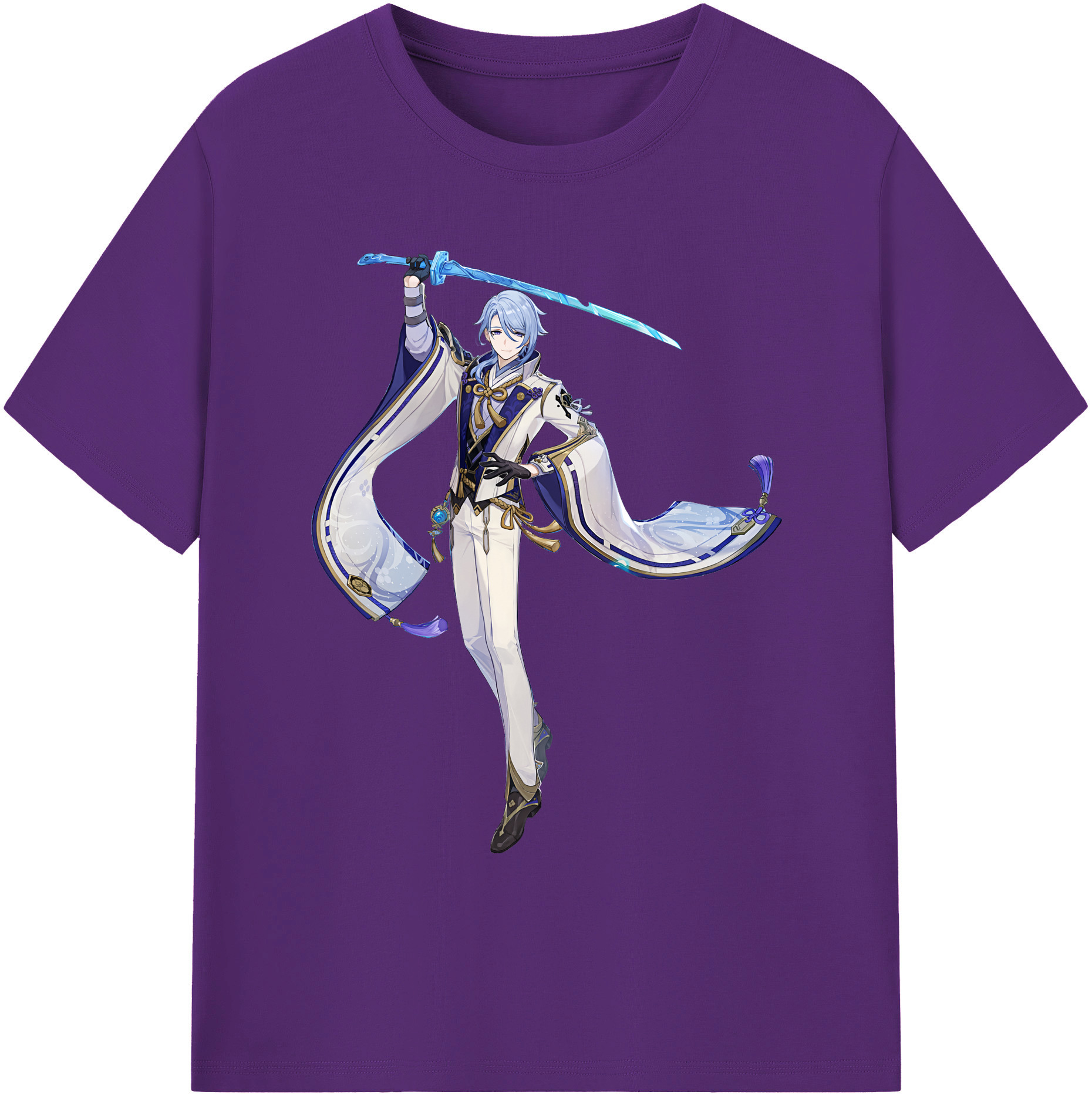 げんし神 神里綾人 かみさとあやと genshin Kamisato Ayato 綿100％ メンズ半袖Tシャツ｜肌触りやわらか＆通気性