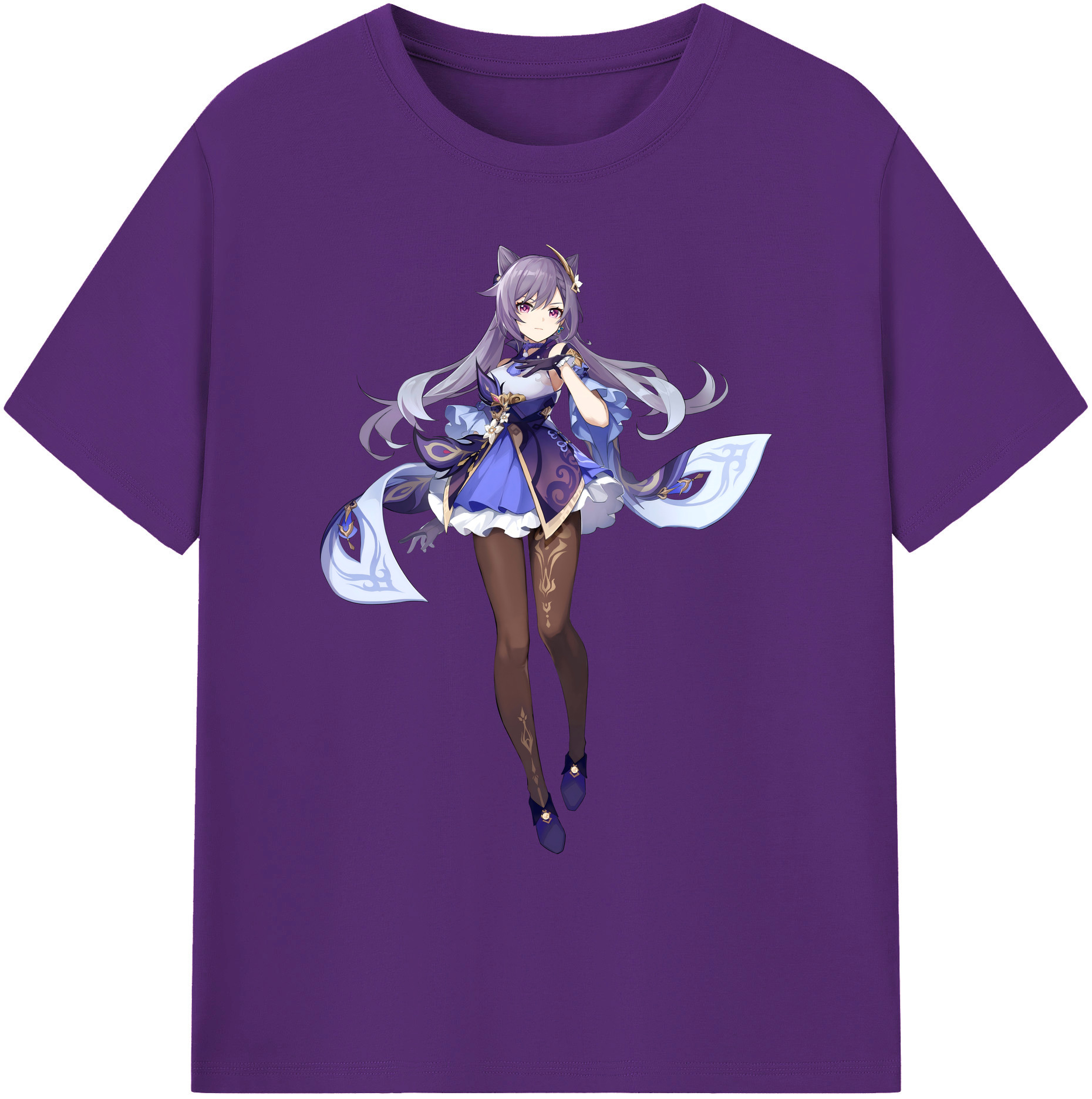 げんし神 刻晴 こくせい genshin Kokusei 綿100％ メンズ半袖Tシャツ｜肌触りやわらか＆通気性