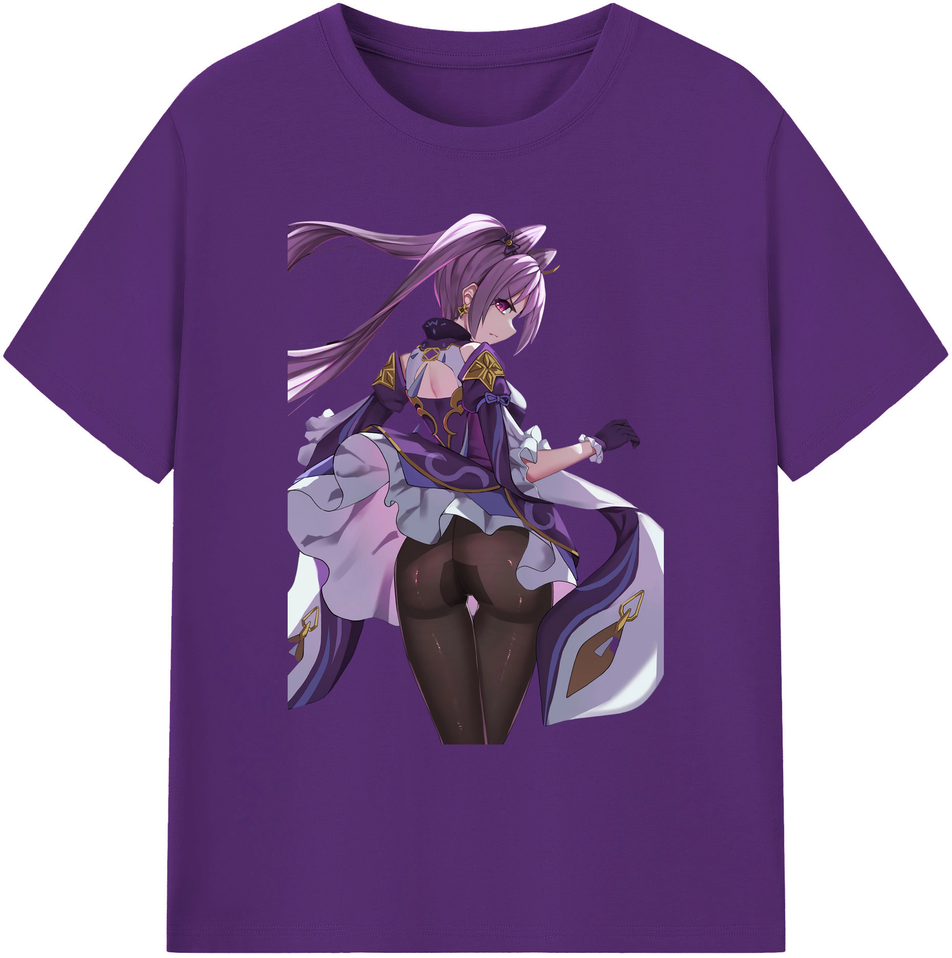 げんし神 刻晴 こくせい genshin Kokusei 綿100％ メンズ半袖Tシャツ｜肌触りやわらか＆通気性