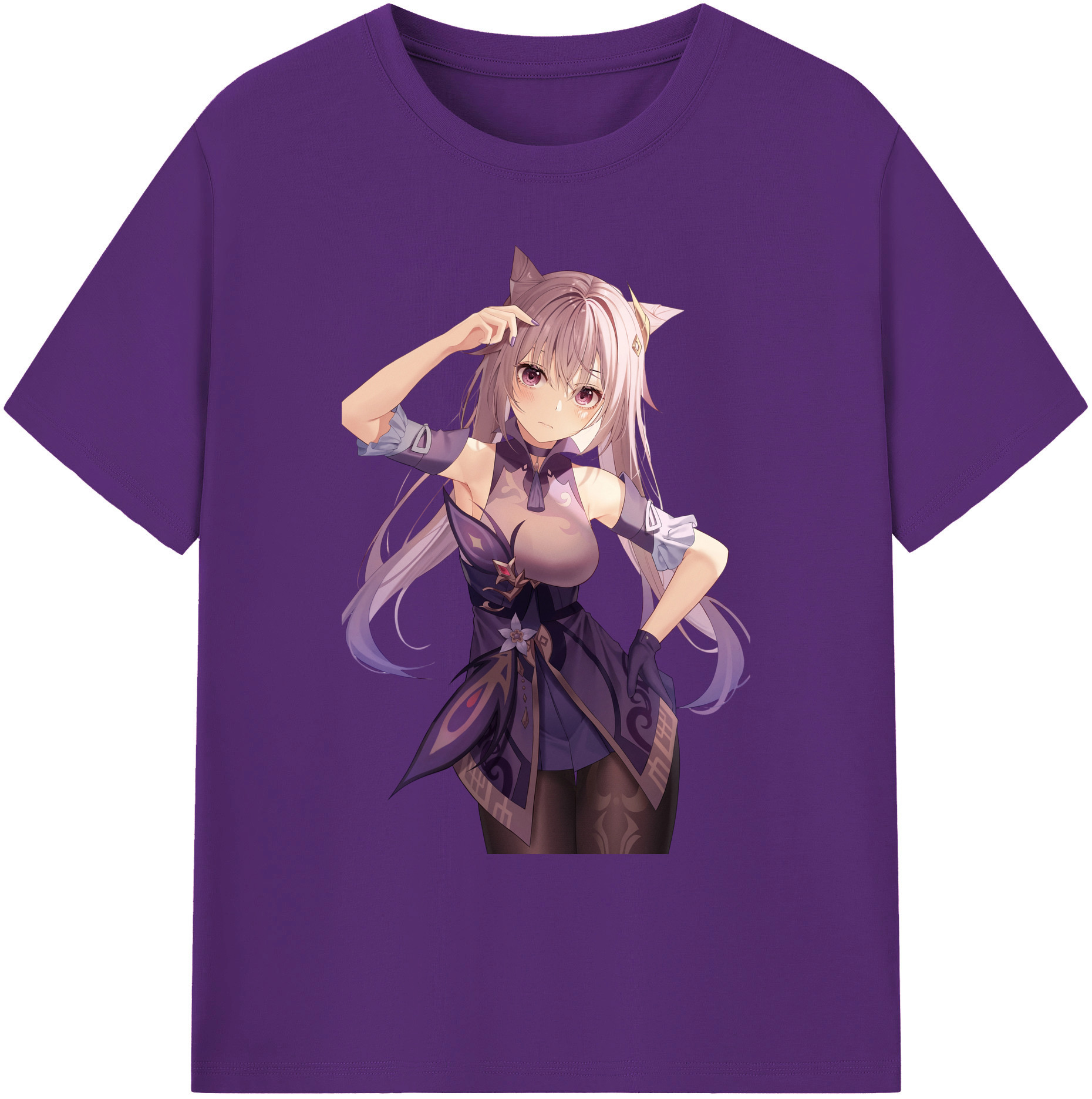 げんし神 刻晴 こくせい genshin Kokusei 綿100％ メンズ半袖Tシャツ｜肌触りやわらか＆通気性