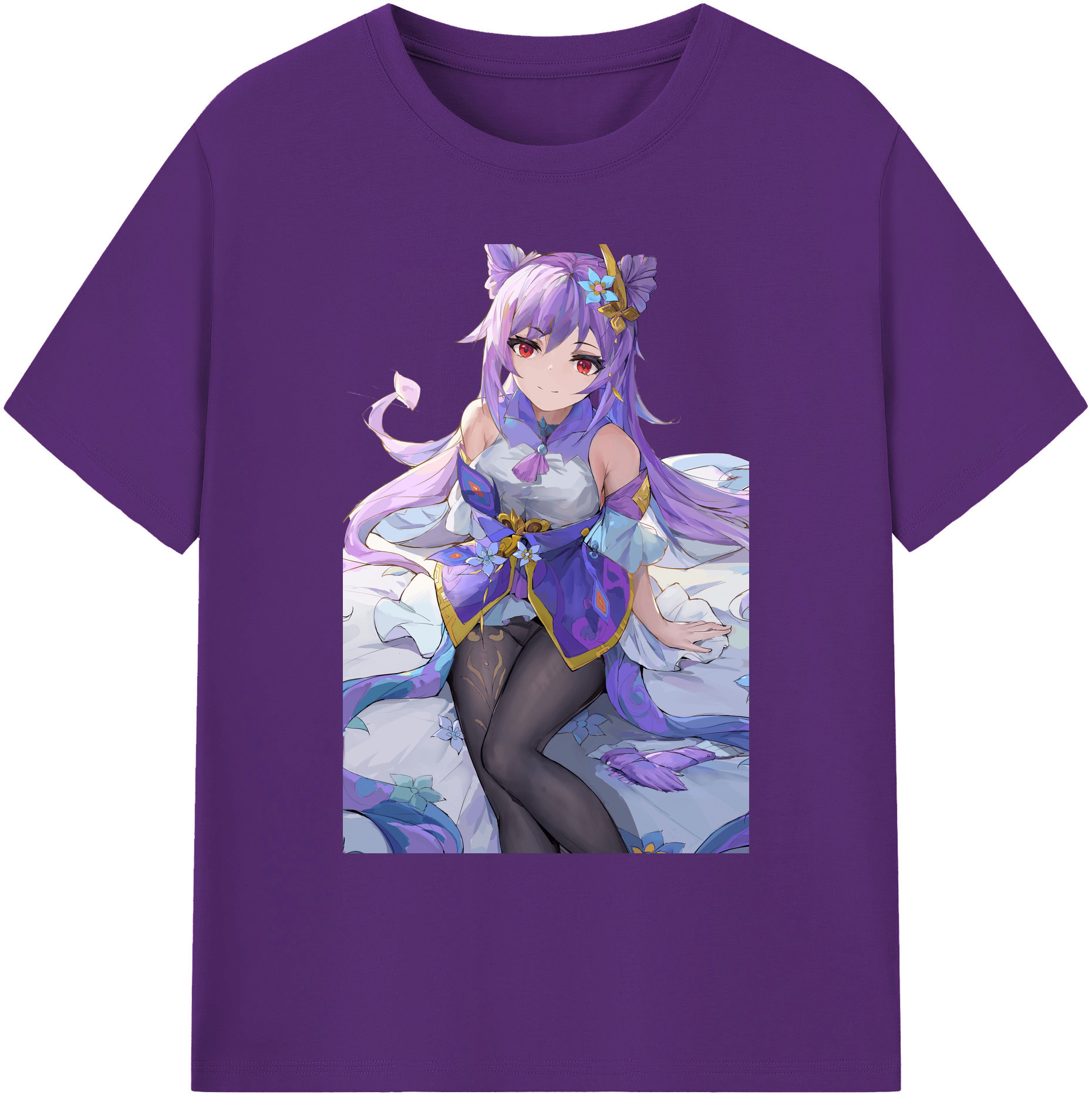 げんし神 刻晴 こくせい genshin Kokusei 綿100％ メンズ半袖Tシャツ｜肌触りやわらか＆通気性