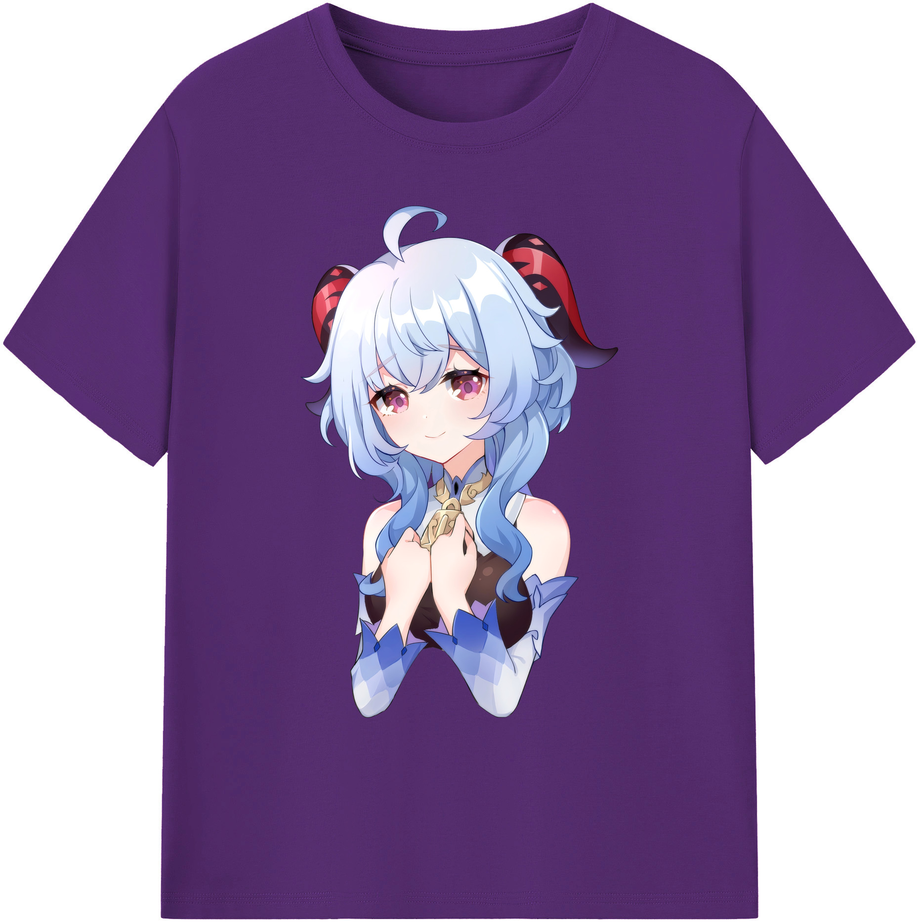 げんし神 甘雨 かんう genshin Ganyu 綿100％ メンズ半袖Tシャツ｜肌触りやわらか＆通気性