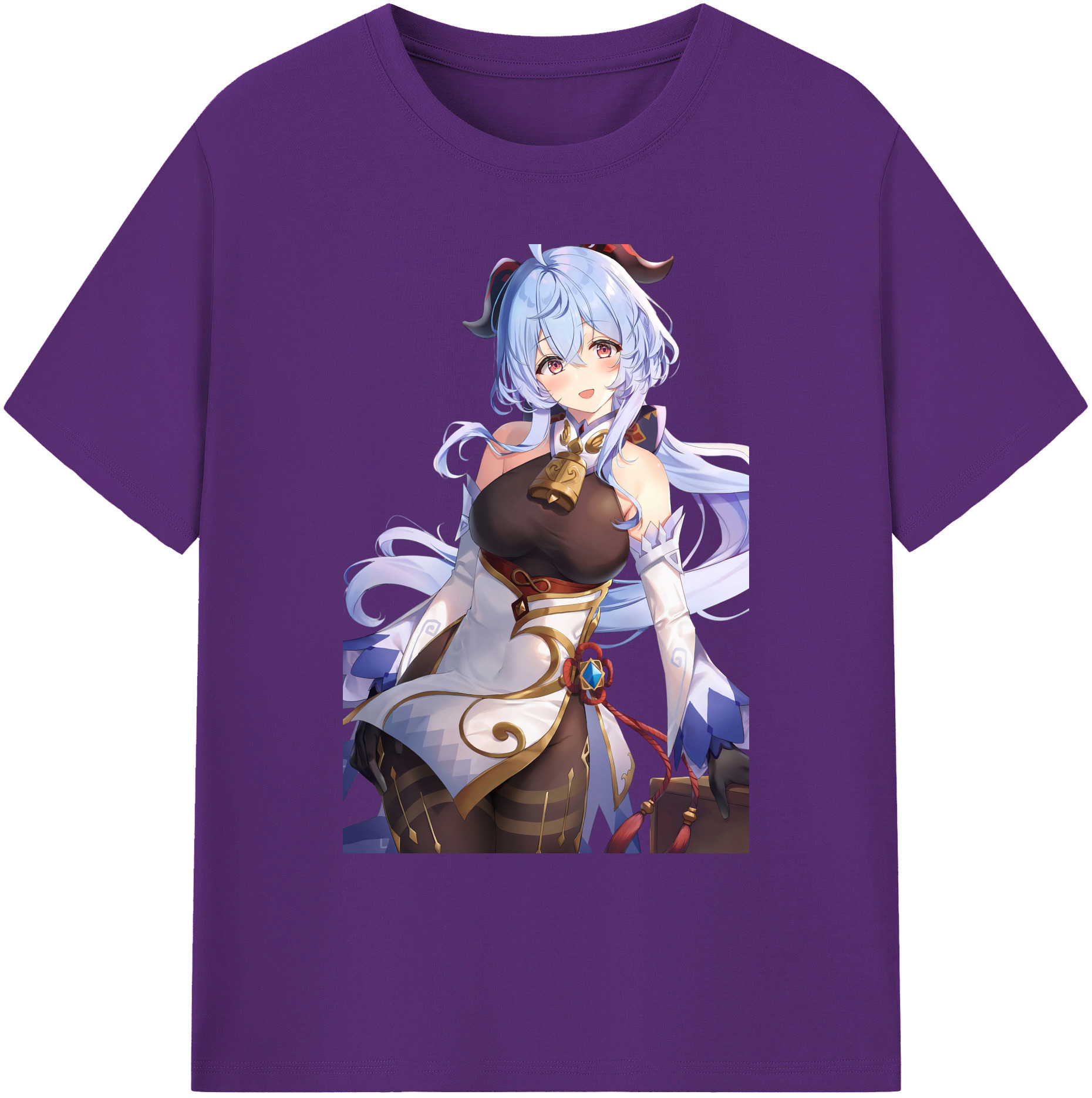 げんし神 甘雨 かんう genshin Ganyu 綿100％ メンズ半袖Tシャツ｜肌触りやわらか＆通気性