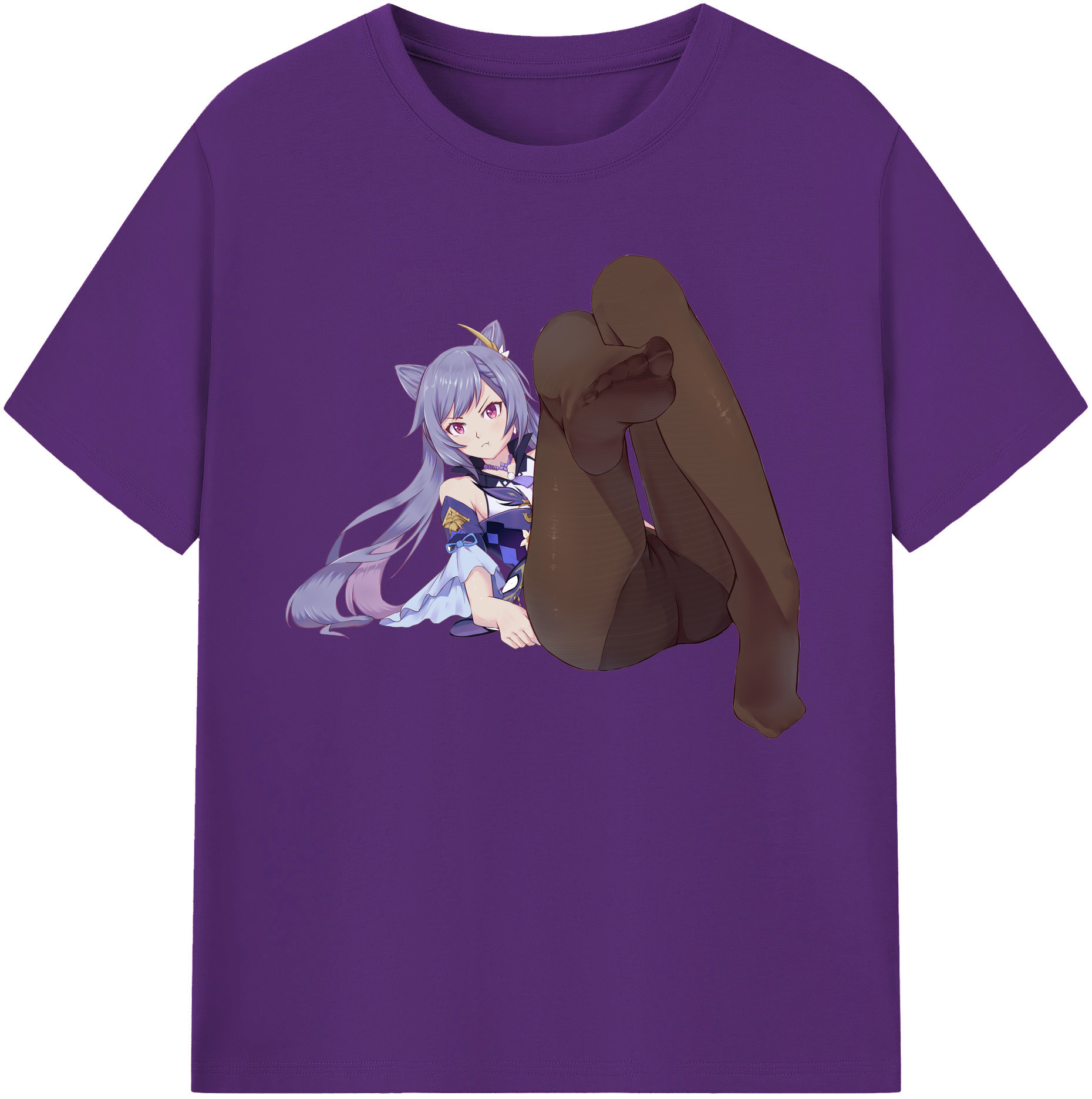 げんし神 刻晴 こくせい genshin Kokusei 綿100％ メンズ半袖Tシャツ｜肌触りやわらか＆通気性