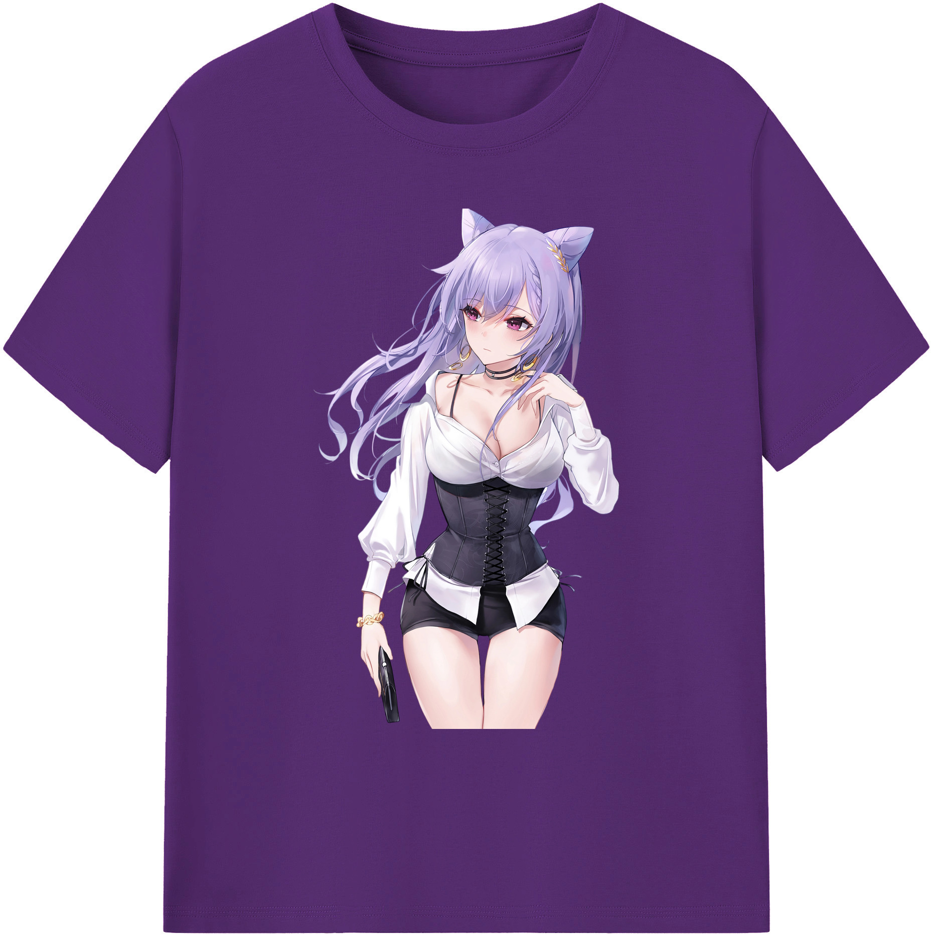 げんし神 刻晴 こくせい genshin Kokusei 綿100％ メンズ半袖Tシャツ｜肌触りやわらか＆通気性