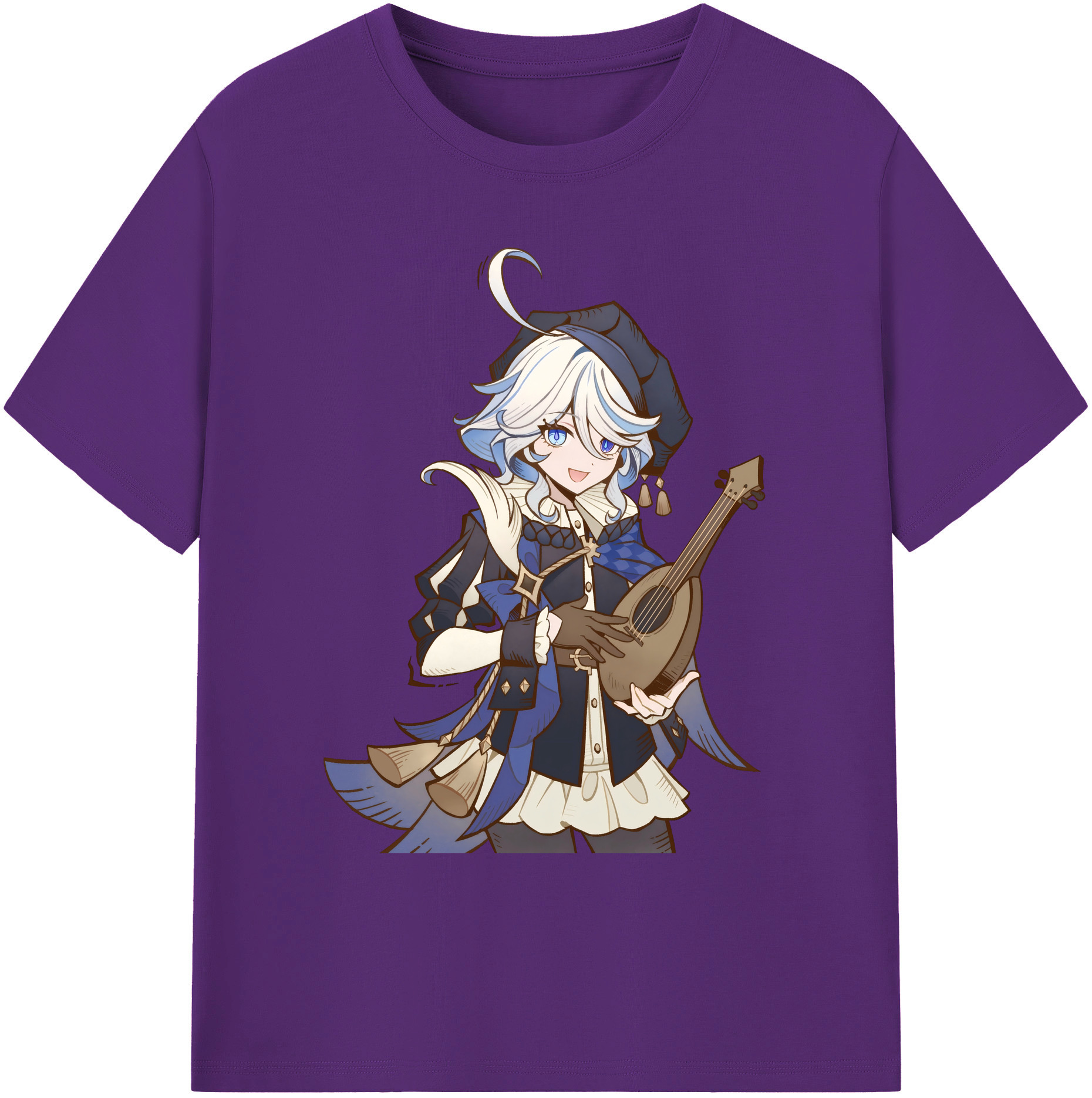 げんし神 フリーナ genshin Furina 綿100％ メンズ半袖Tシャツ｜肌触りやわらか＆通気性