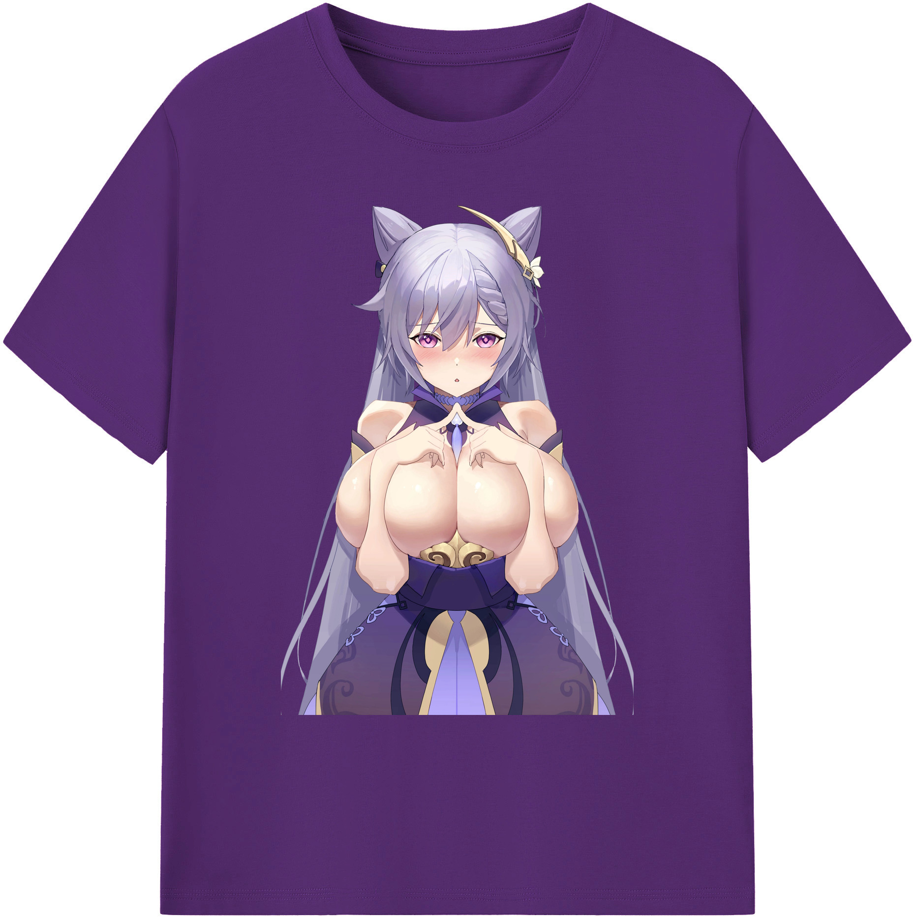 げんし神 刻晴 こくせい genshin Kokusei 綿100％ メンズ半袖Tシャツ｜肌触りやわらか＆通気性