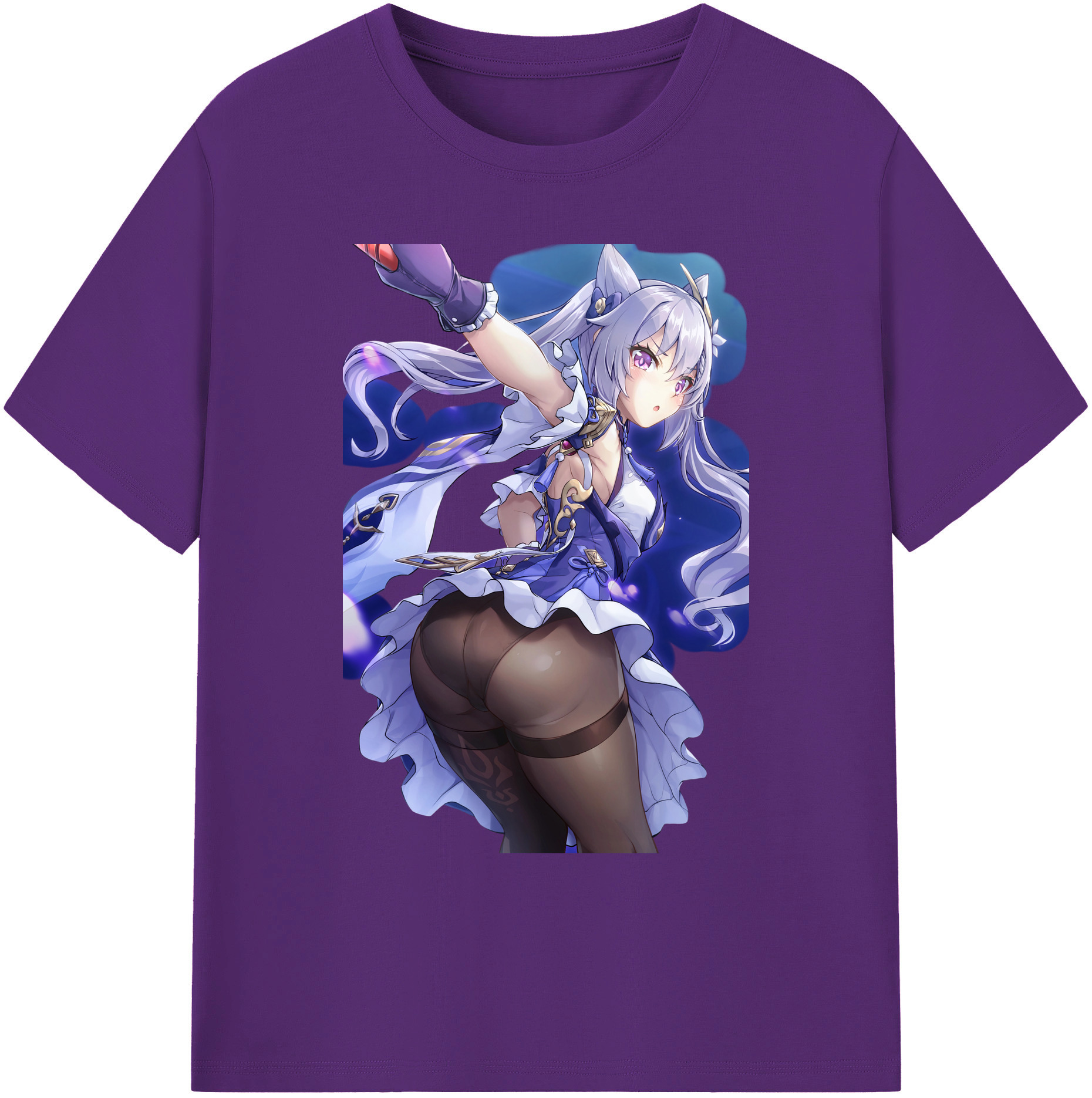 げんし神 刻晴 こくせい genshin Kokusei 綿100％ メンズ半袖Tシャツ｜肌触りやわらか＆通気性