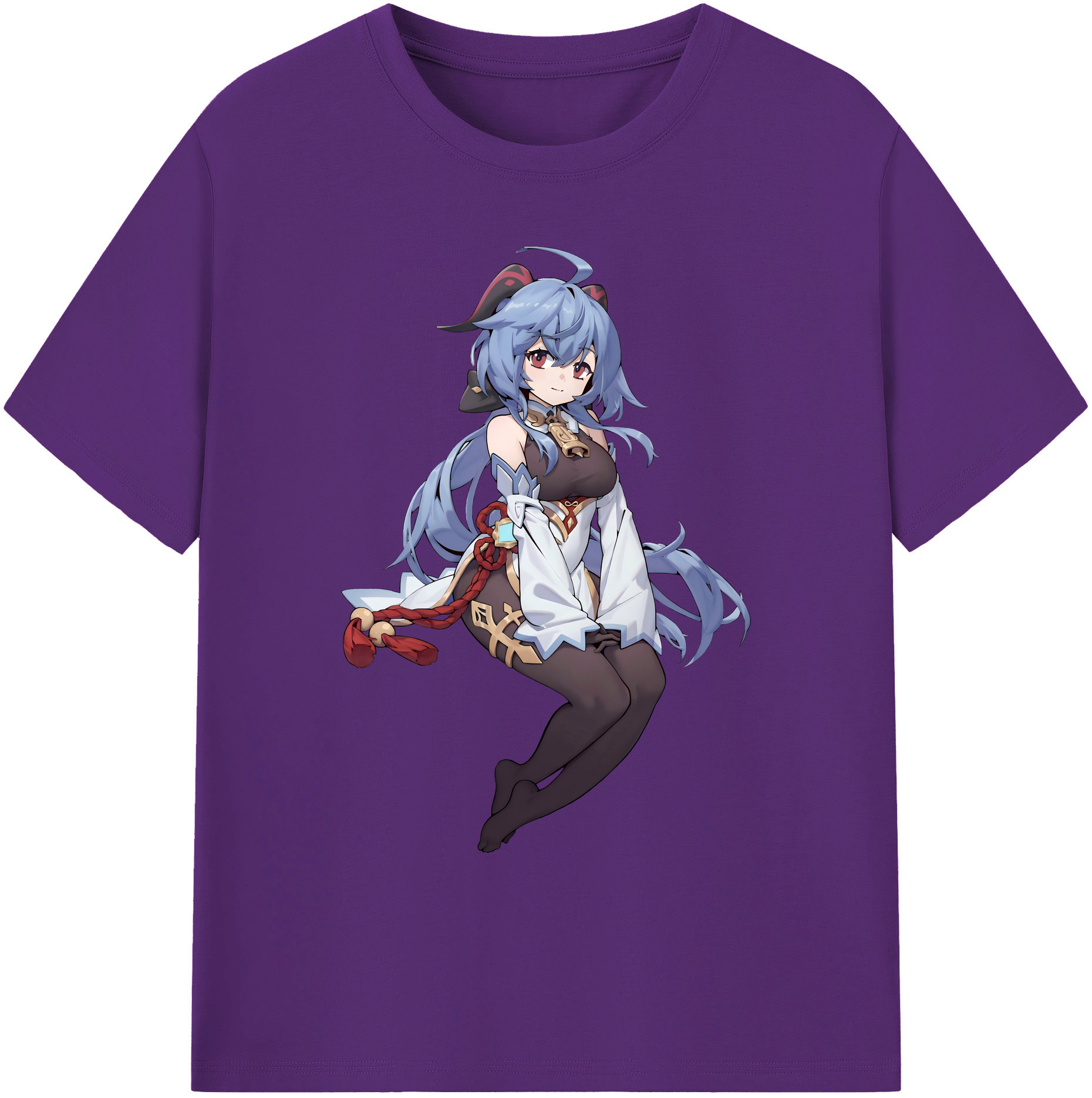 げんし神 甘雨 かんう genshin Ganyu 綿100％ メンズ半袖Tシャツ｜肌触りやわらか＆通気性