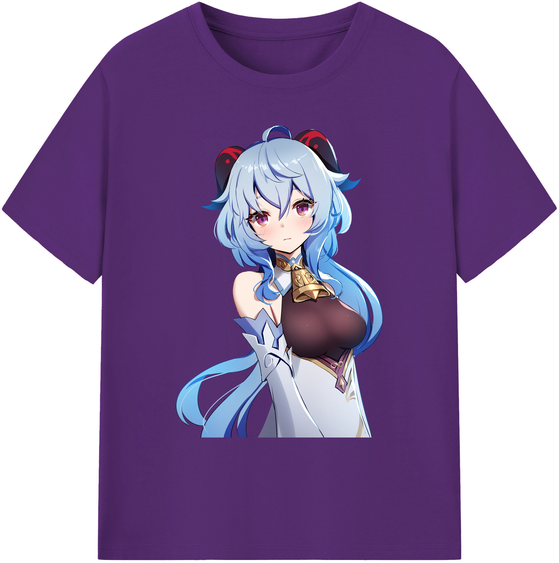 げんし神 甘雨 かんう genshin Ganyu 綿100％ メンズ半袖Tシャツ｜肌触りやわらか＆通気性