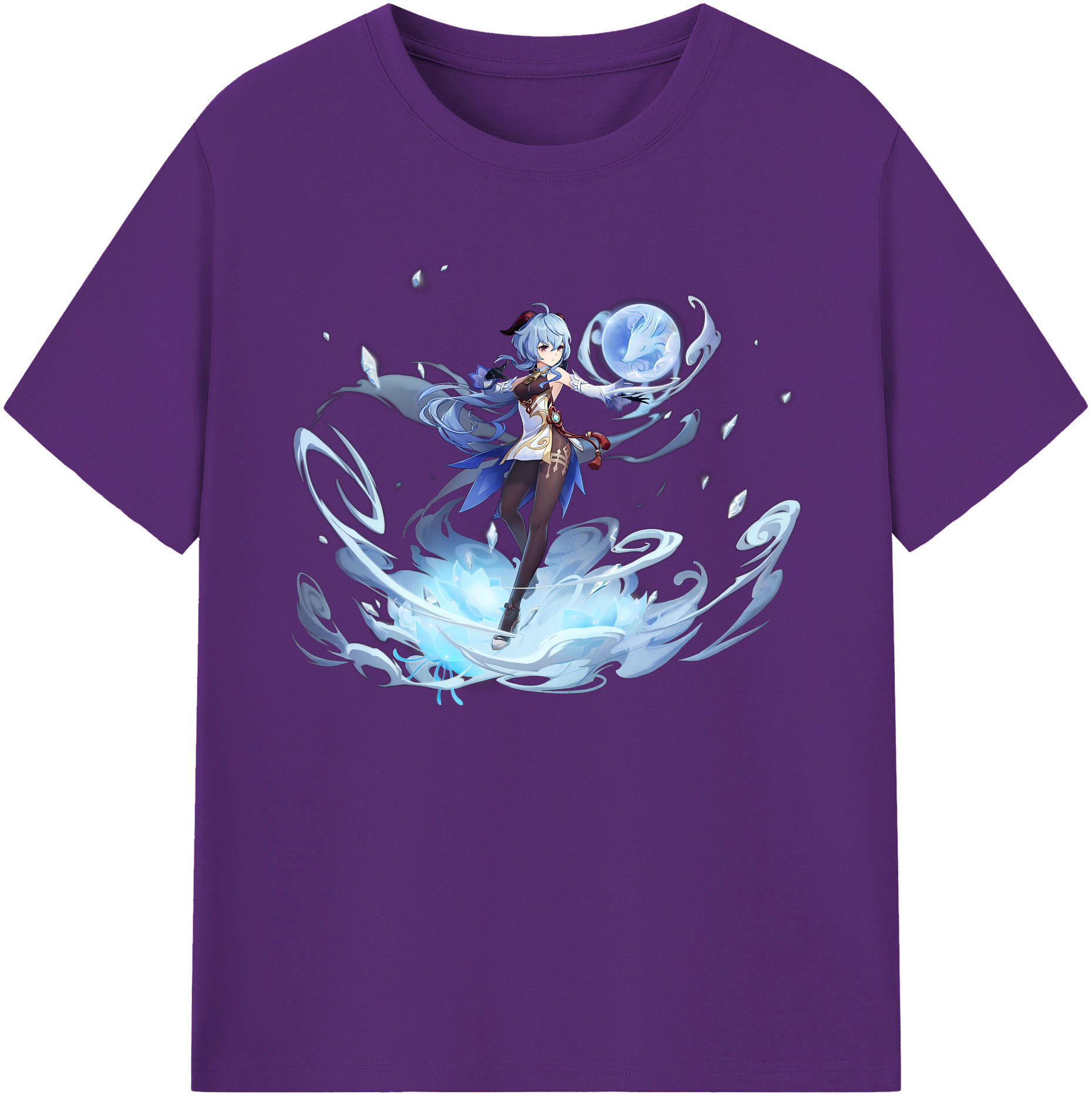 げんし神 甘雨 かんう genshin Ganyu 綿100％ メンズ半袖Tシャツ｜肌触りやわらか＆通気性