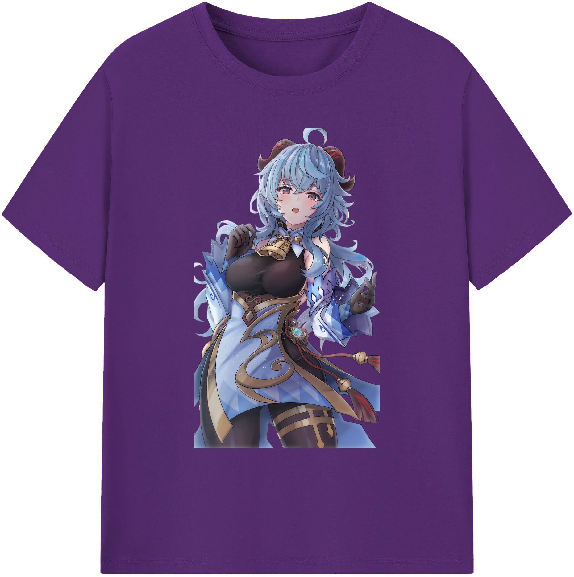 げんし神 甘雨 かんう genshin Ganyu 綿100％ メンズ半袖Tシャツ｜肌触りやわらか＆通気性