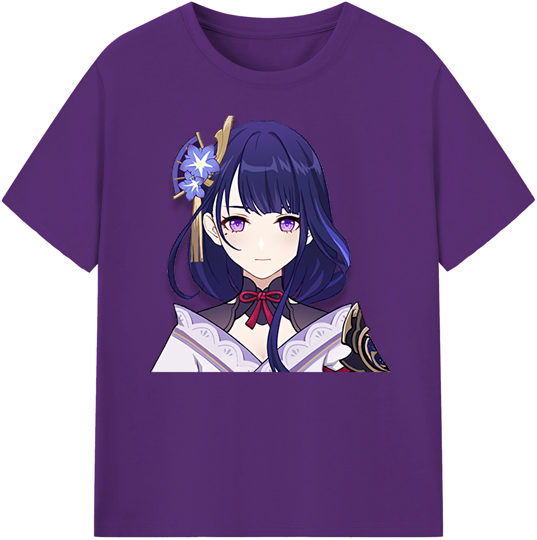 げんし神 雷電将軍 らいでんしょうぐん genshin Raiden Shogun 綿100％ メンズ半袖Tシャツ｜肌触りやわらか＆通気性