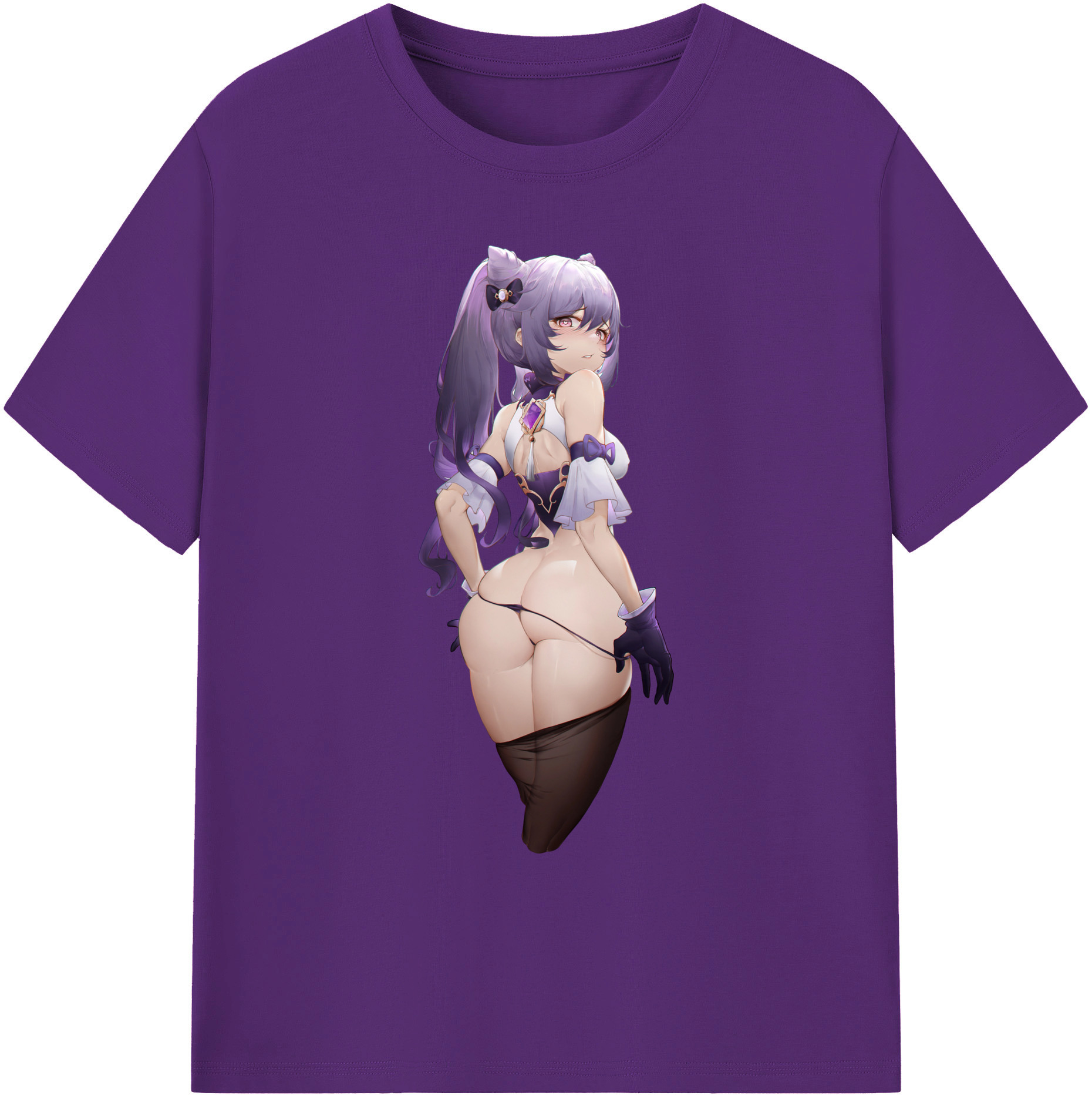 げんし神 刻晴 こくせい genshin Kokusei 綿100％ メンズ半袖Tシャツ｜肌触りやわらか＆通気性
