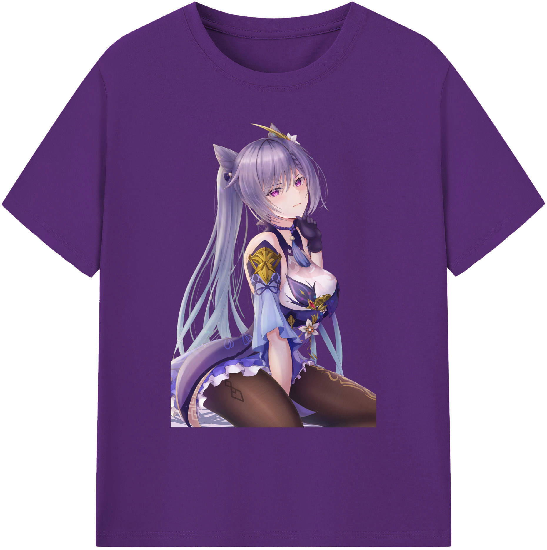 げんし神 刻晴 こくせい genshin Kokusei 綿100％ メンズ半袖Tシャツ｜肌触りやわらか＆通気性