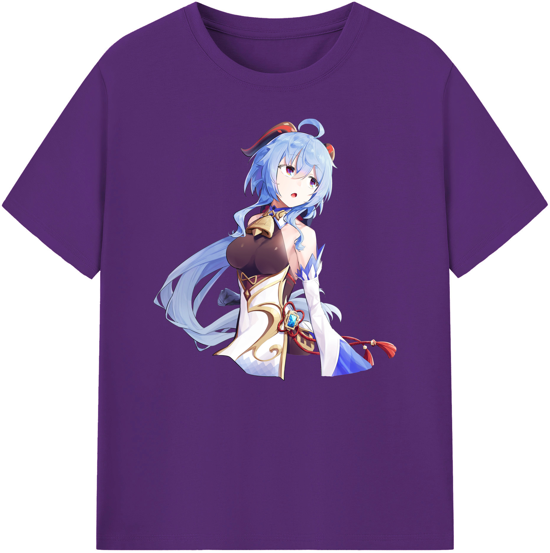 げんし神 甘雨 かんう genshin Ganyu 綿100％ メンズ半袖Tシャツ｜肌触りやわらか＆通気性
