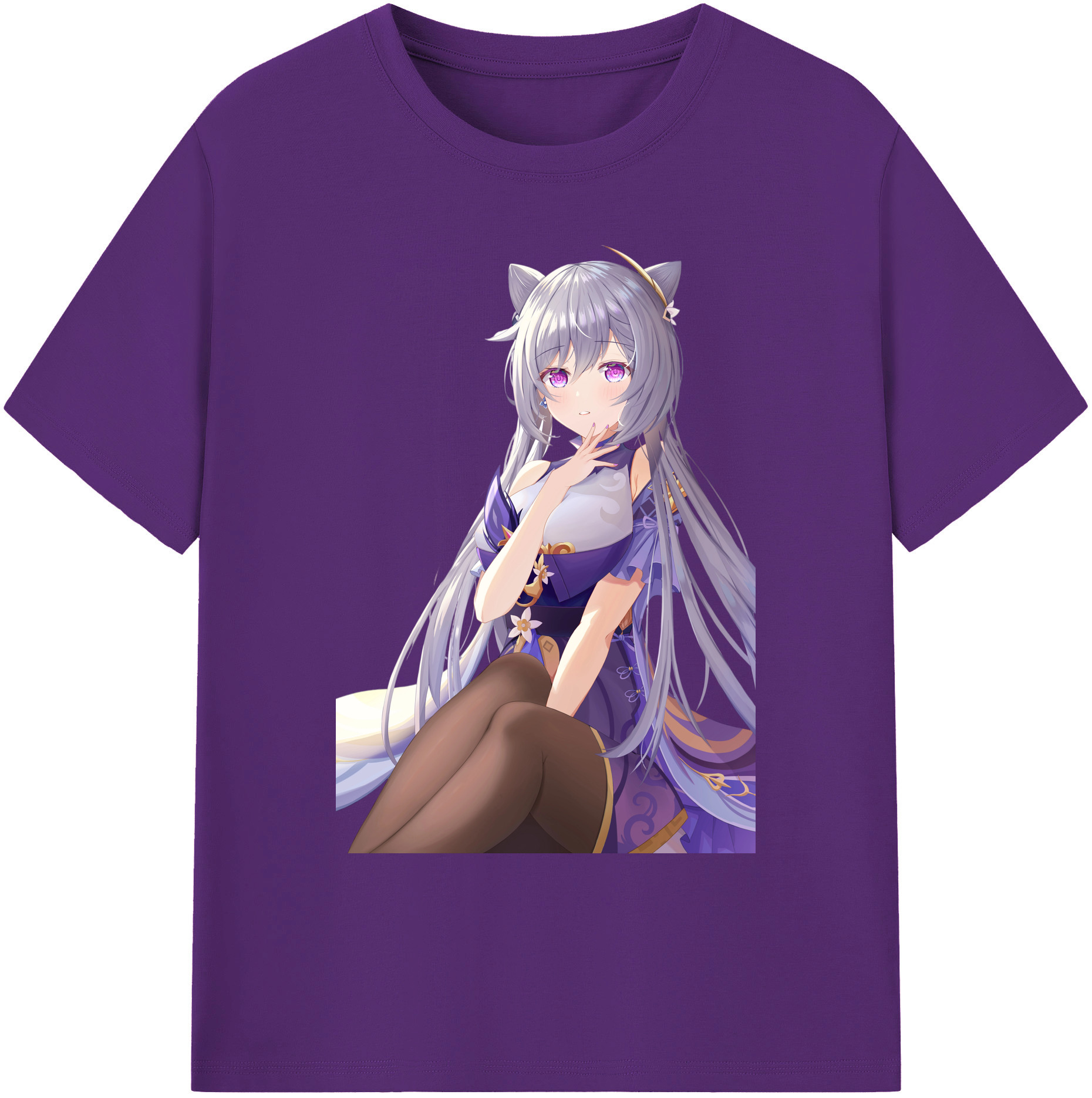 げんし神 刻晴 こくせい genshin Kokusei 綿100％ メンズ半袖Tシャツ｜肌触りやわらか＆通気性