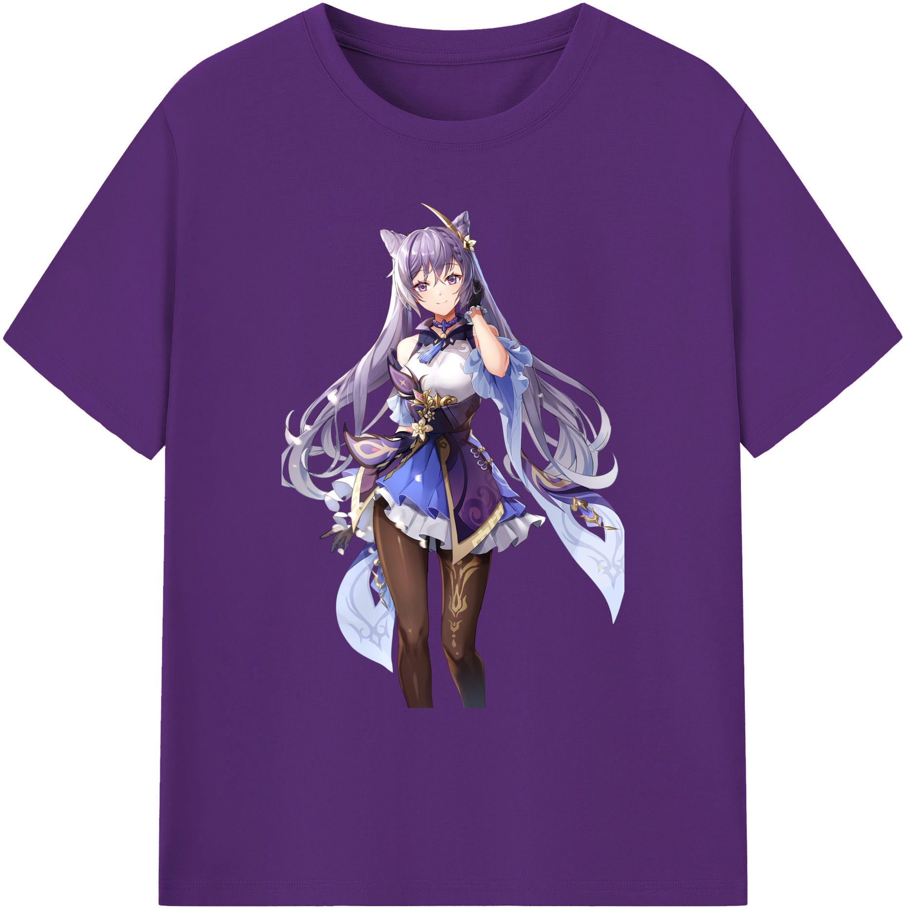 げんし神 刻晴 こくせい genshin Kokusei 綿100％ メンズ半袖Tシャツ｜肌触りやわらか＆通気性