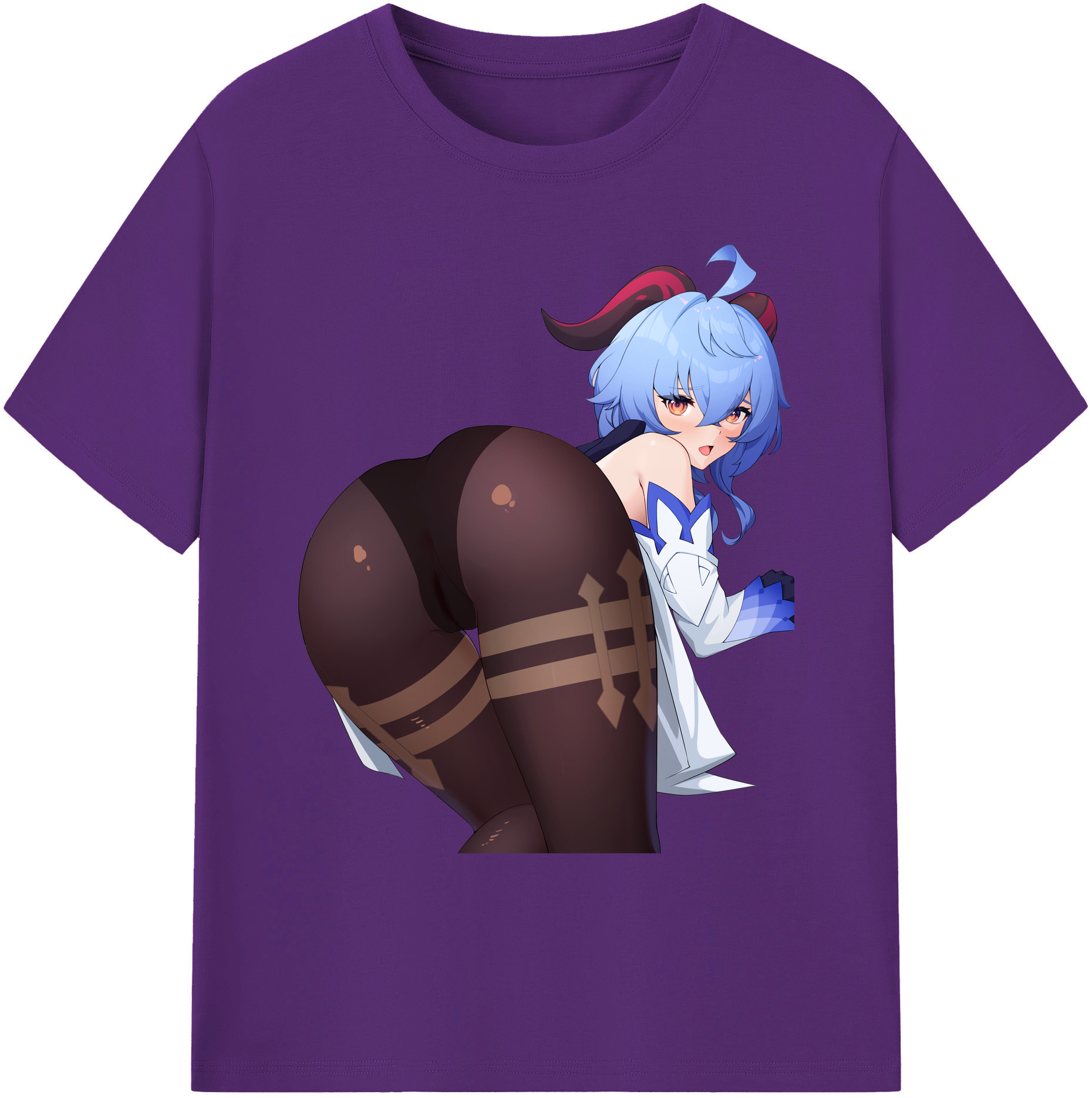 げんし神 甘雨 かんう genshin Ganyu 綿100％ メンズ半袖Tシャツ｜肌触りやわらか＆通気性
