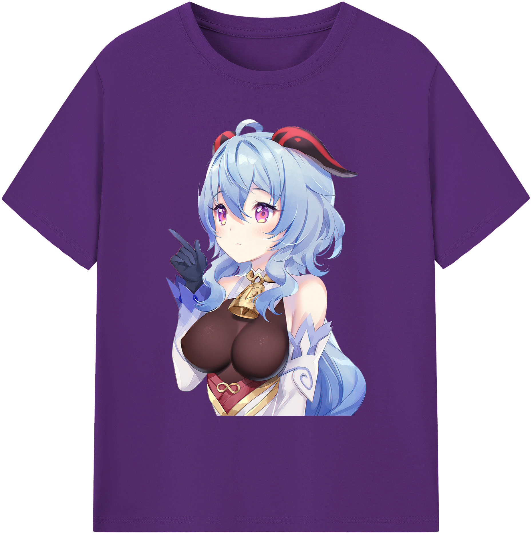げんし神 甘雨 かんう genshin Ganyu 綿100％ メンズ半袖Tシャツ｜肌触りやわらか＆通気性