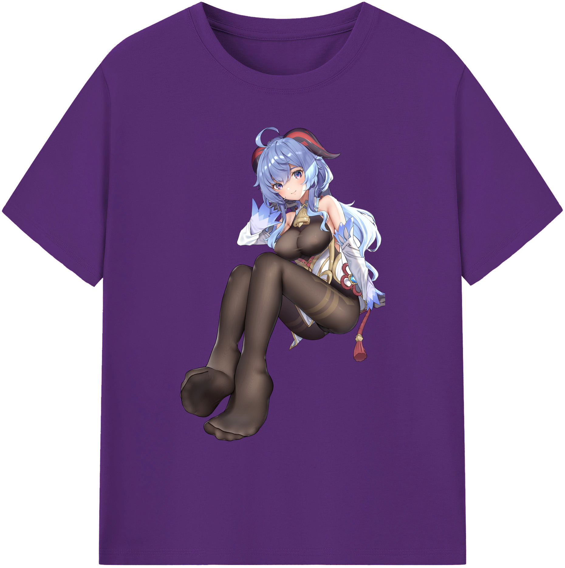 げんし神 甘雨 かんう genshin Ganyu 綿100％ メンズ半袖Tシャツ｜肌触りやわらか＆通気性