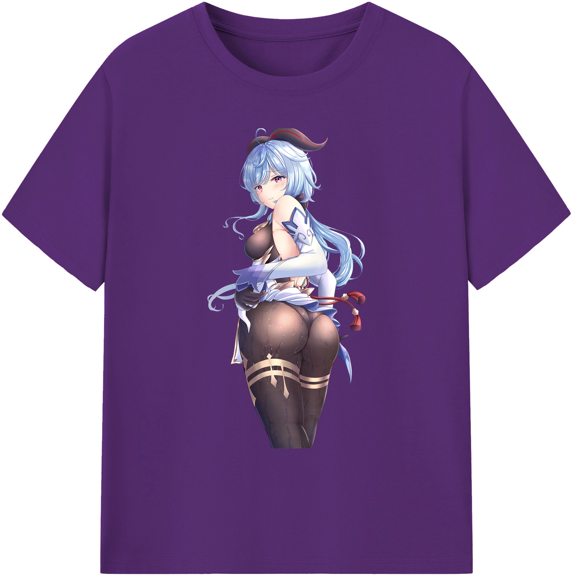 げんし神 甘雨 かんう genshin Ganyu 綿100％ メンズ半袖Tシャツ｜肌触りやわらか＆通気性