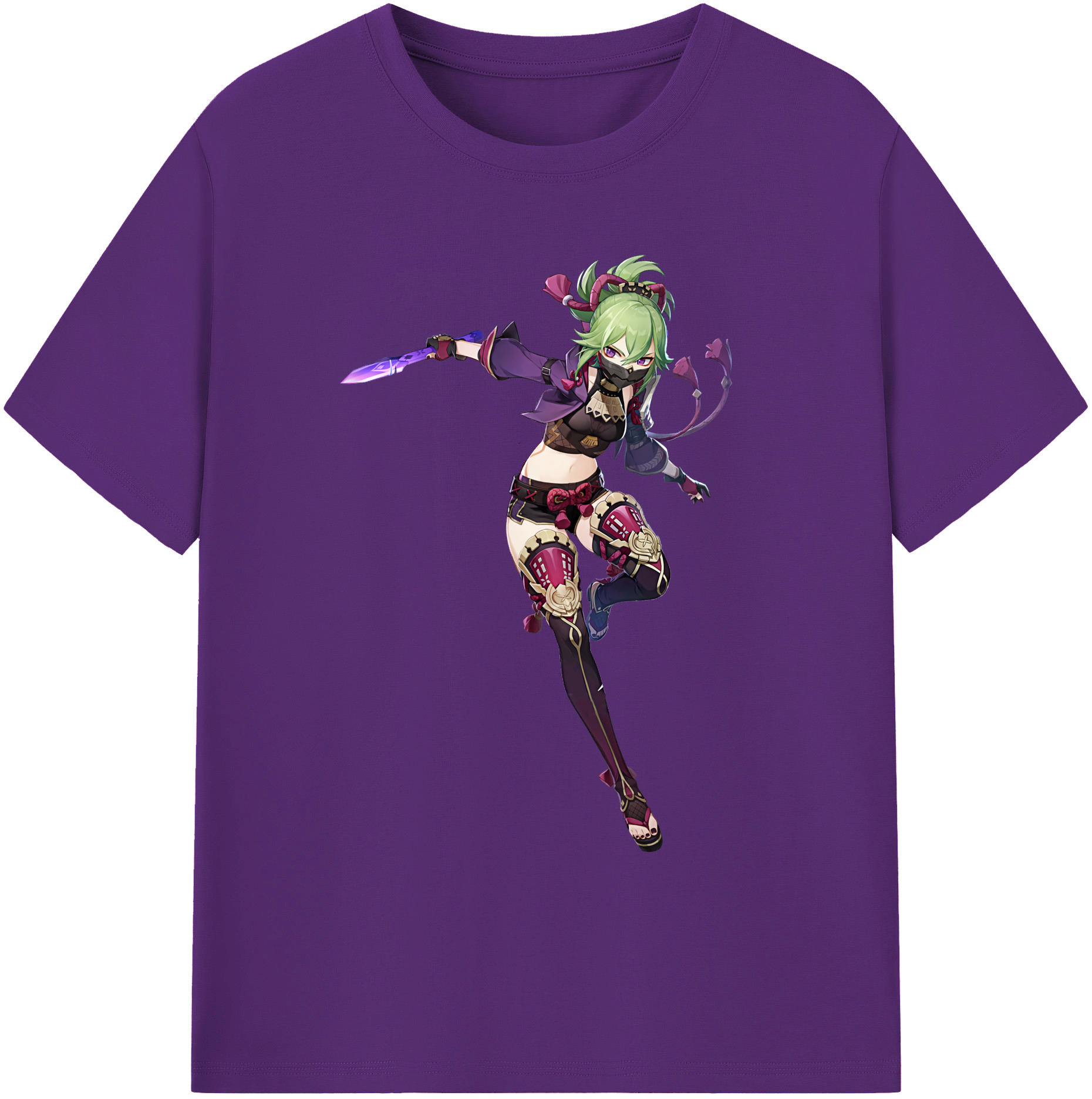 げんし神  久岐忍 くき しのぶ genshin Kuki Shinobu 綿100％ メンズ半袖Tシャツ｜肌触りやわらか＆通気性
