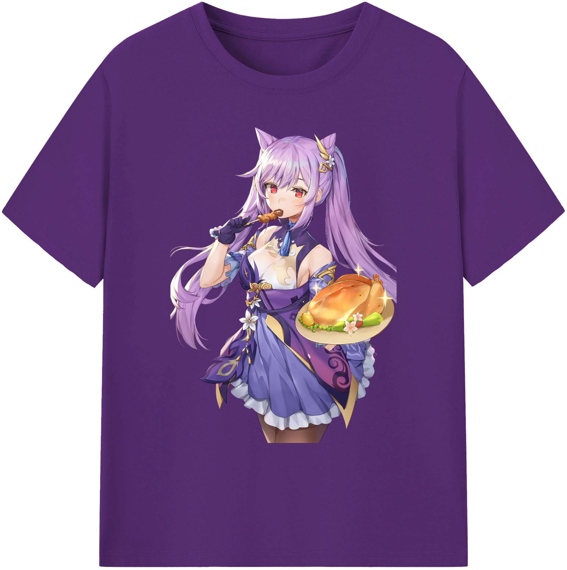 げんし神 刻晴 こくせい genshin Kokusei 綿100％ メンズ半袖Tシャツ｜肌触りやわらか＆通気性