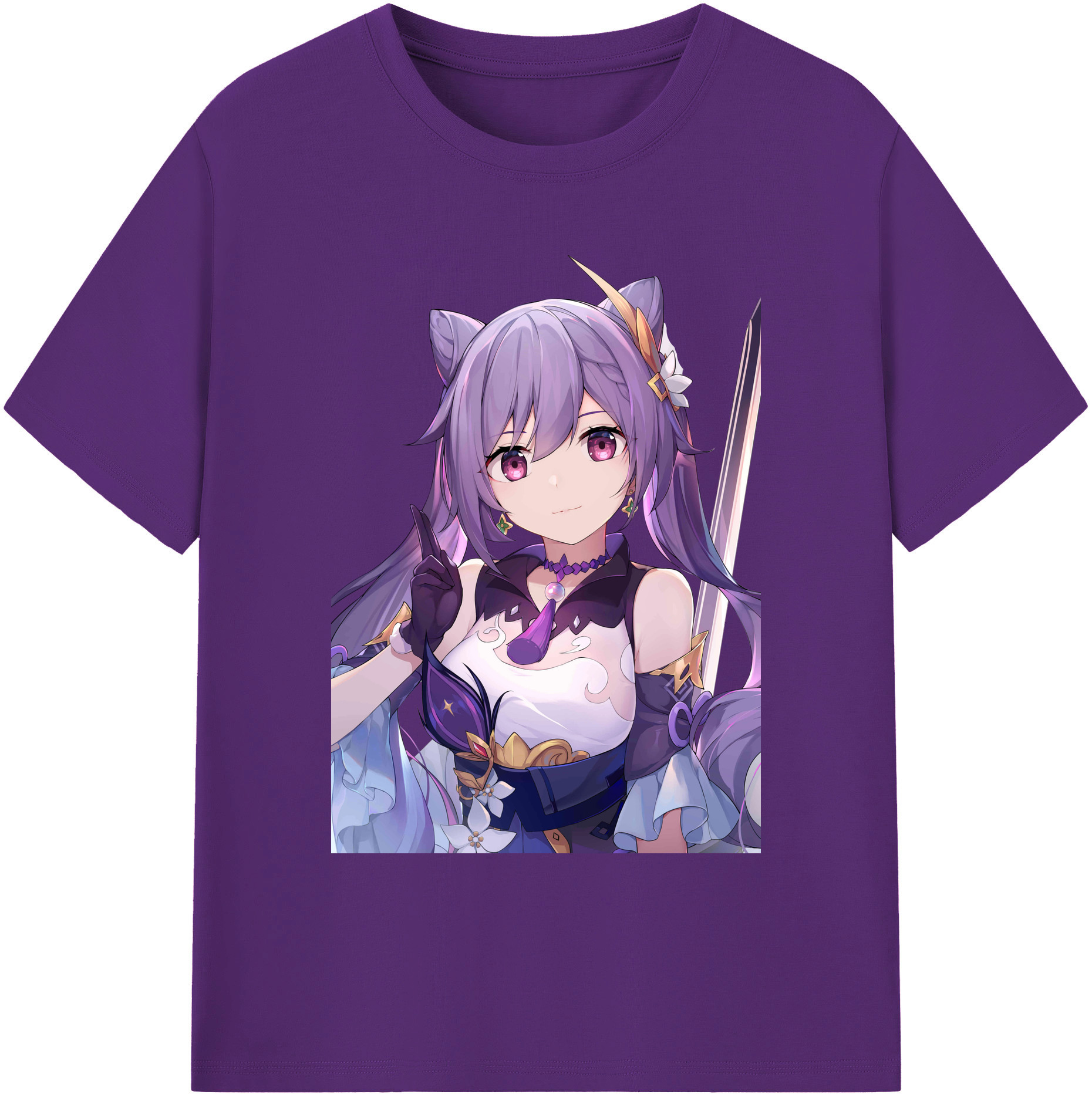 げんし神 刻晴 こくせい genshin Kokusei 綿100％ メンズ半袖Tシャツ｜肌触りやわらか＆通気性