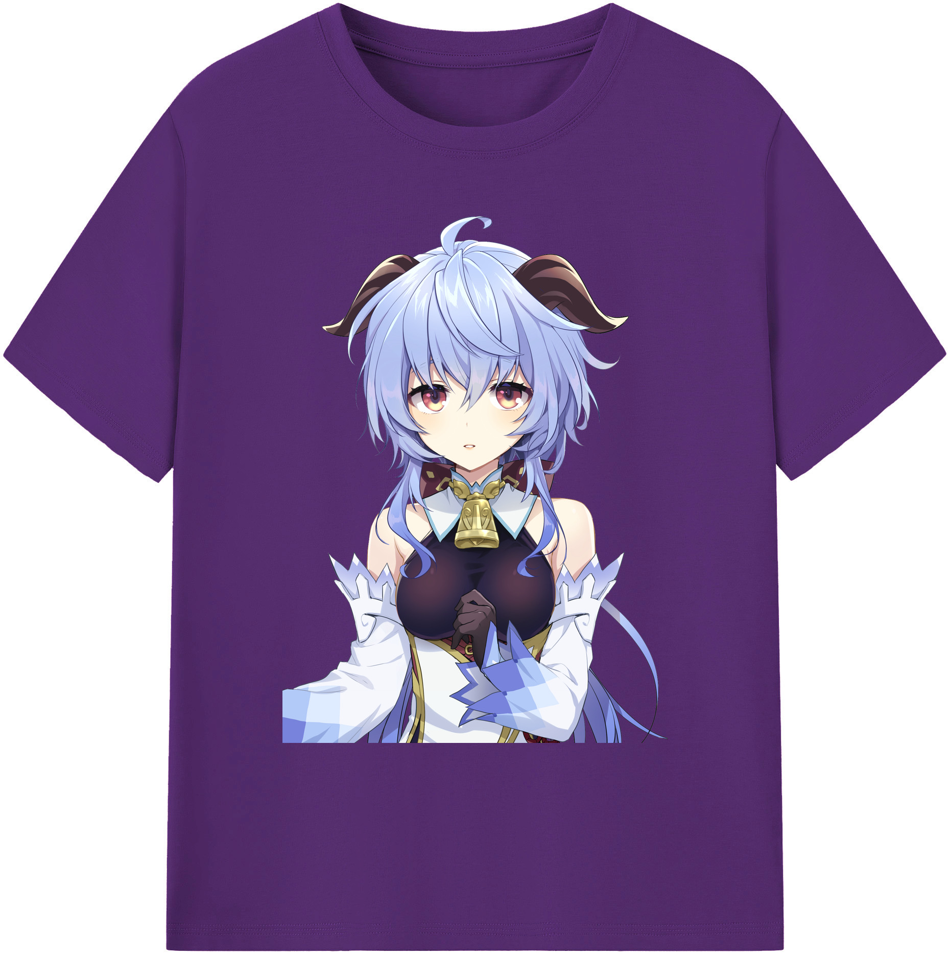 げんし神 甘雨 かんう genshin Ganyu 綿100％ メンズ半袖Tシャツ｜肌触りやわらか＆通気性