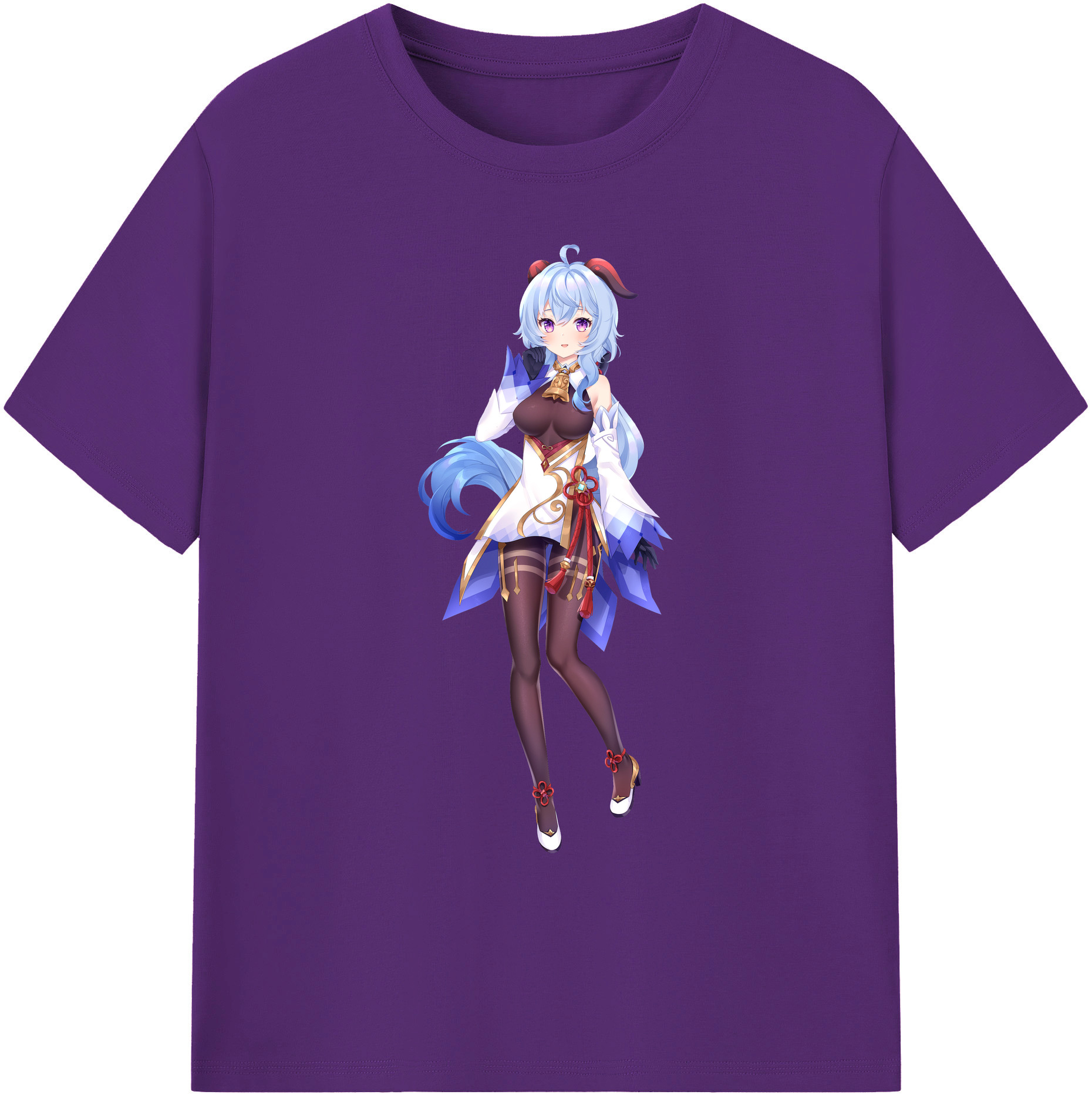 げんし神 甘雨 かんう genshin Ganyu 綿100％ メンズ半袖Tシャツ｜肌触りやわらか＆通気性