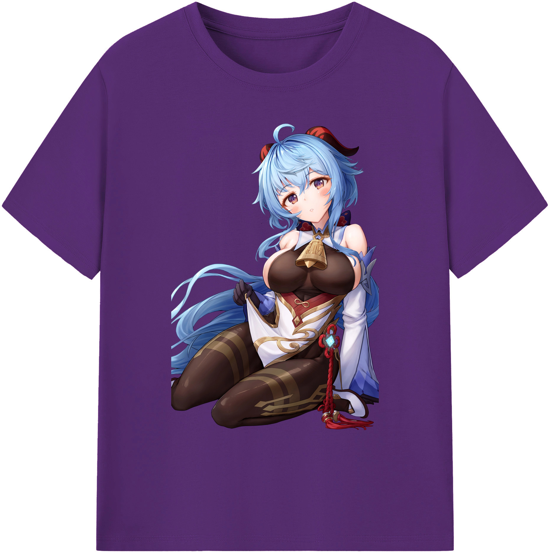 げんし神 甘雨 かんう genshin Ganyu 綿100％ メンズ半袖Tシャツ｜肌触りやわらか＆通気性