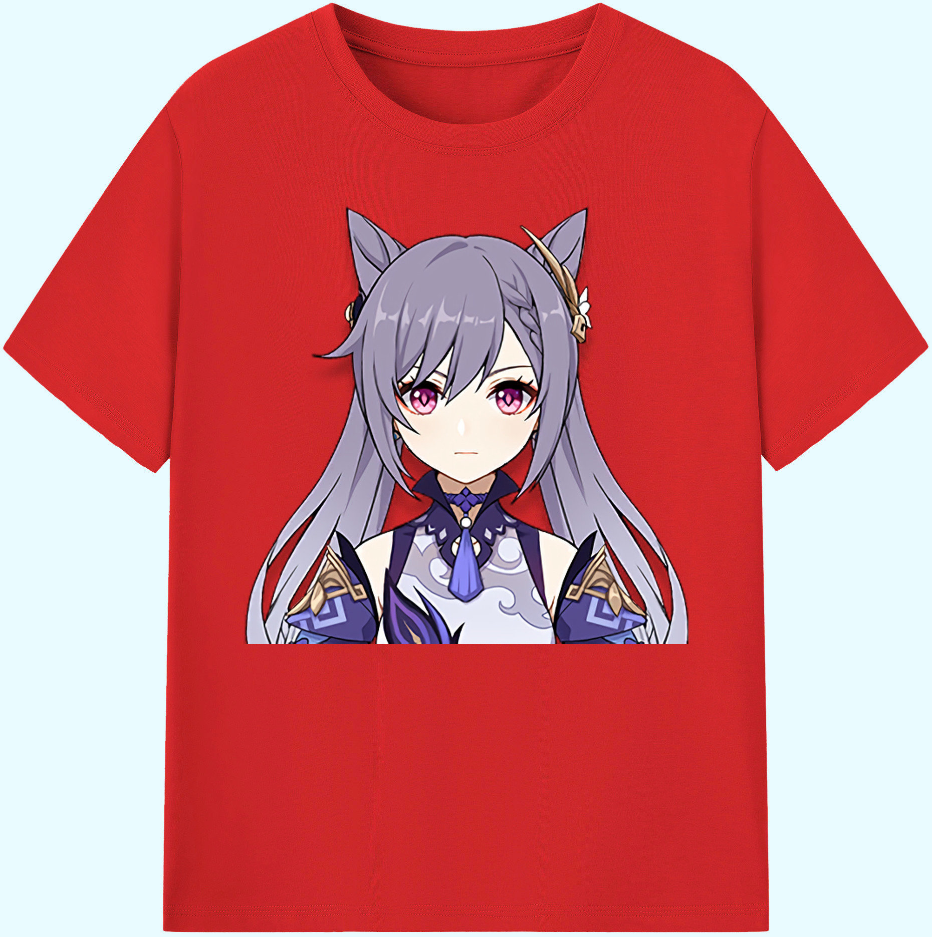 げんし神 刻晴 こくせい genshin Kokusei 綿100％ メンズ半袖Tシャツ｜肌触りやわらか＆通気性