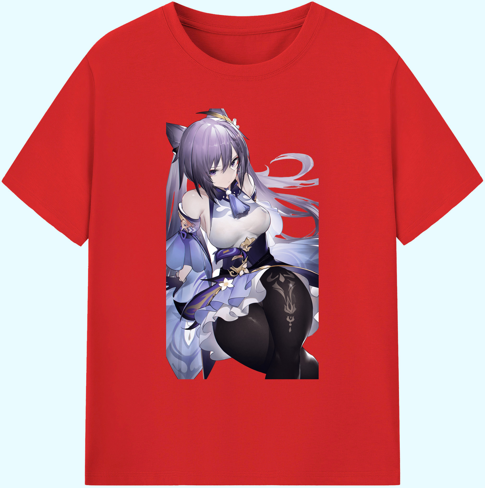 げんし神 刻晴 こくせい genshin Kokusei 綿100％ メンズ半袖Tシャツ｜肌触りやわらか＆通気性