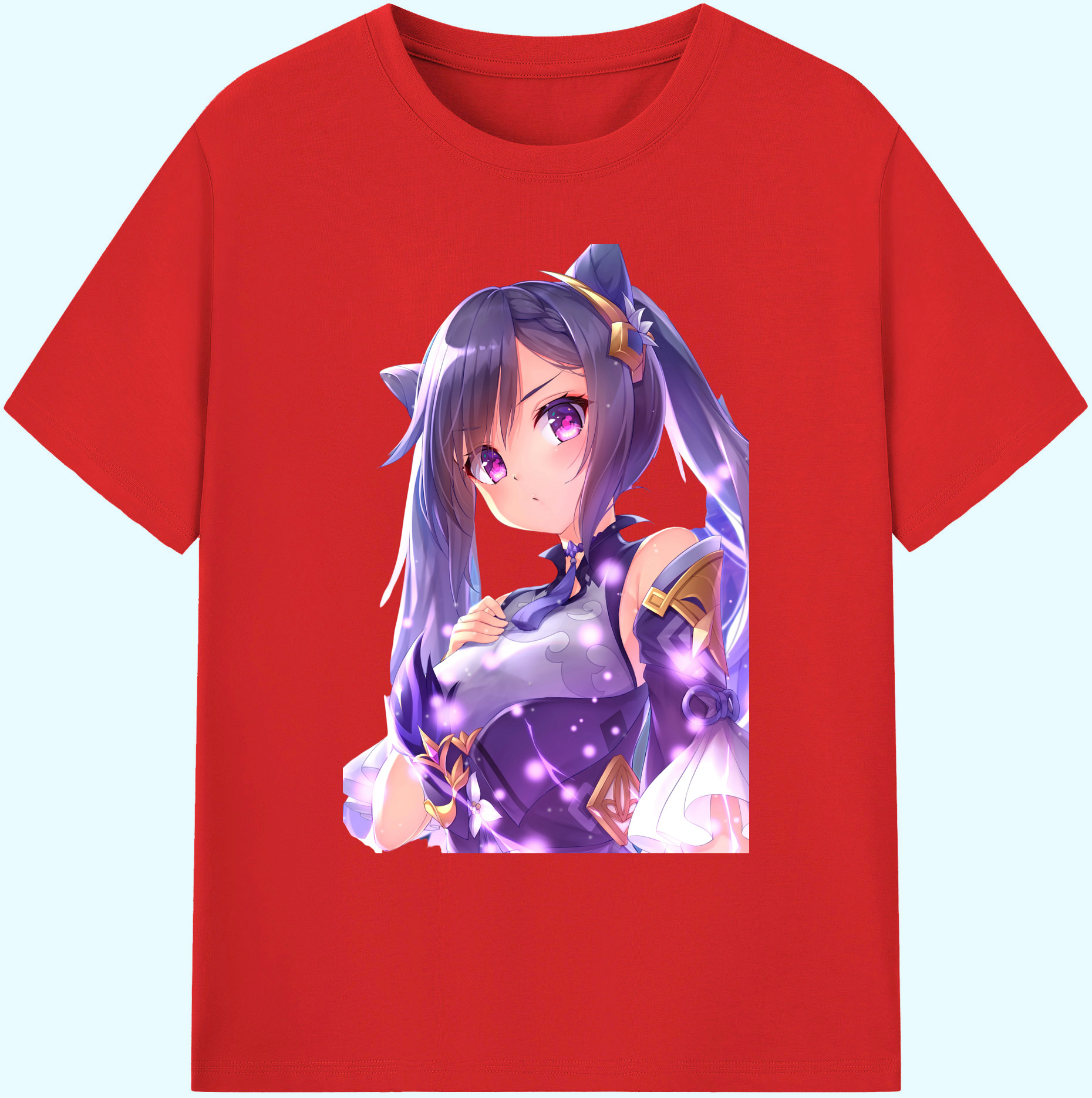 げんし神 刻晴 こくせい genshin Kokusei 綿100％ メンズ半袖Tシャツ｜肌触りやわらか＆通気性
